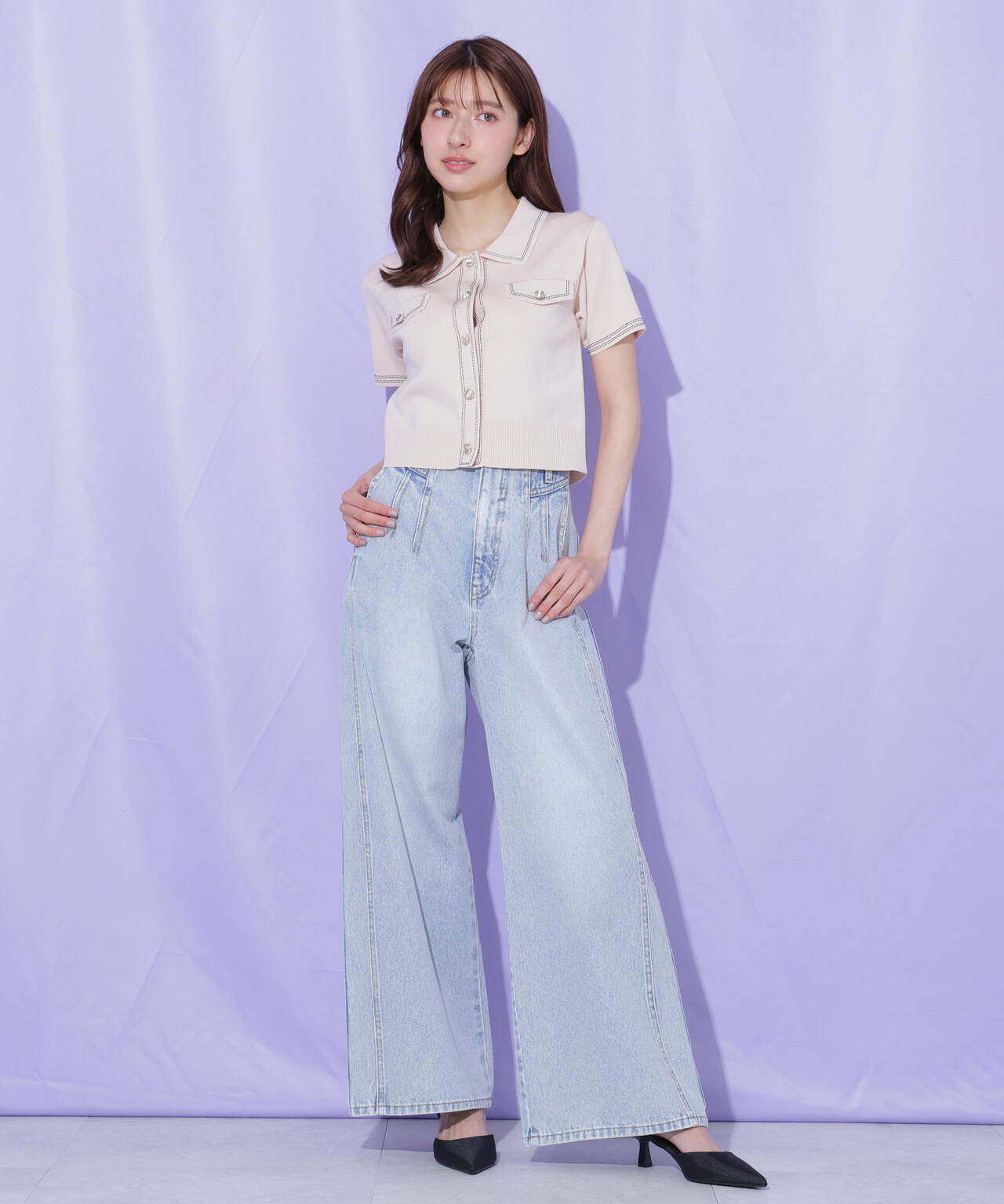 構築パネルワイドデニム