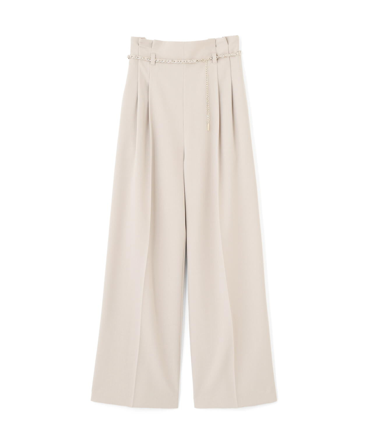 チェーンベルトタックワイドパンツ