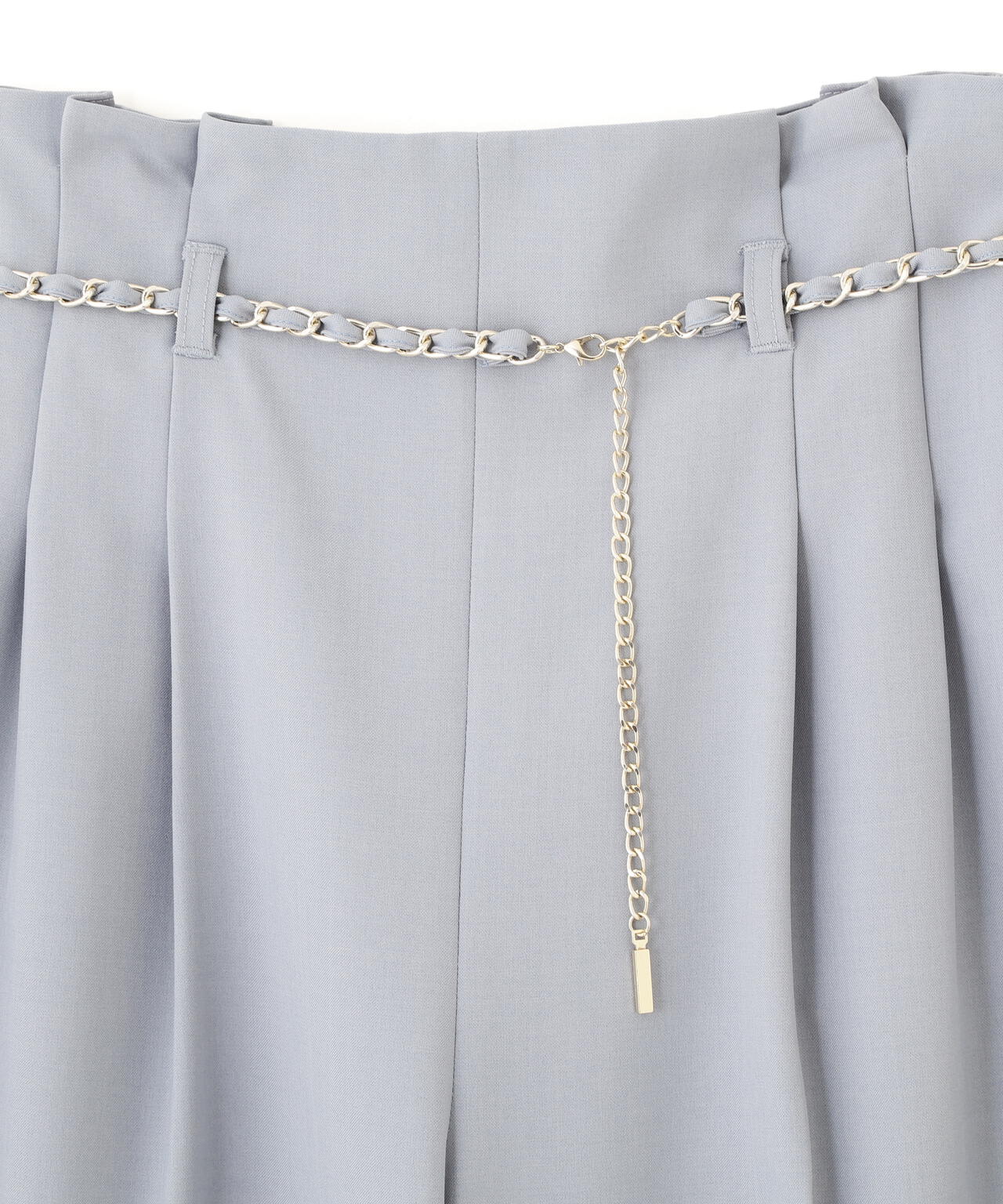 チェーンベルトタックワイドパンツ
