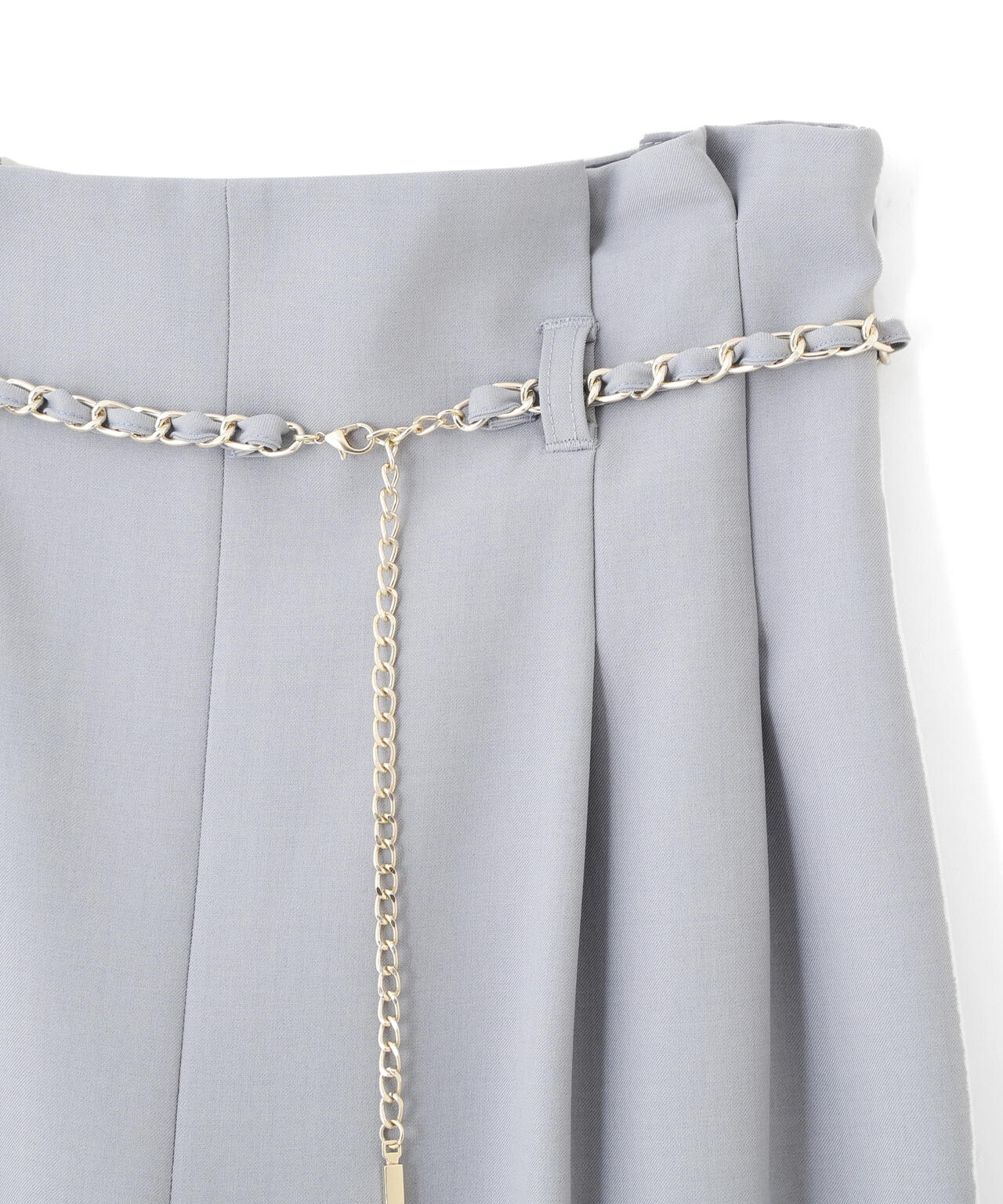 チェーンベルトタックワイドパンツ