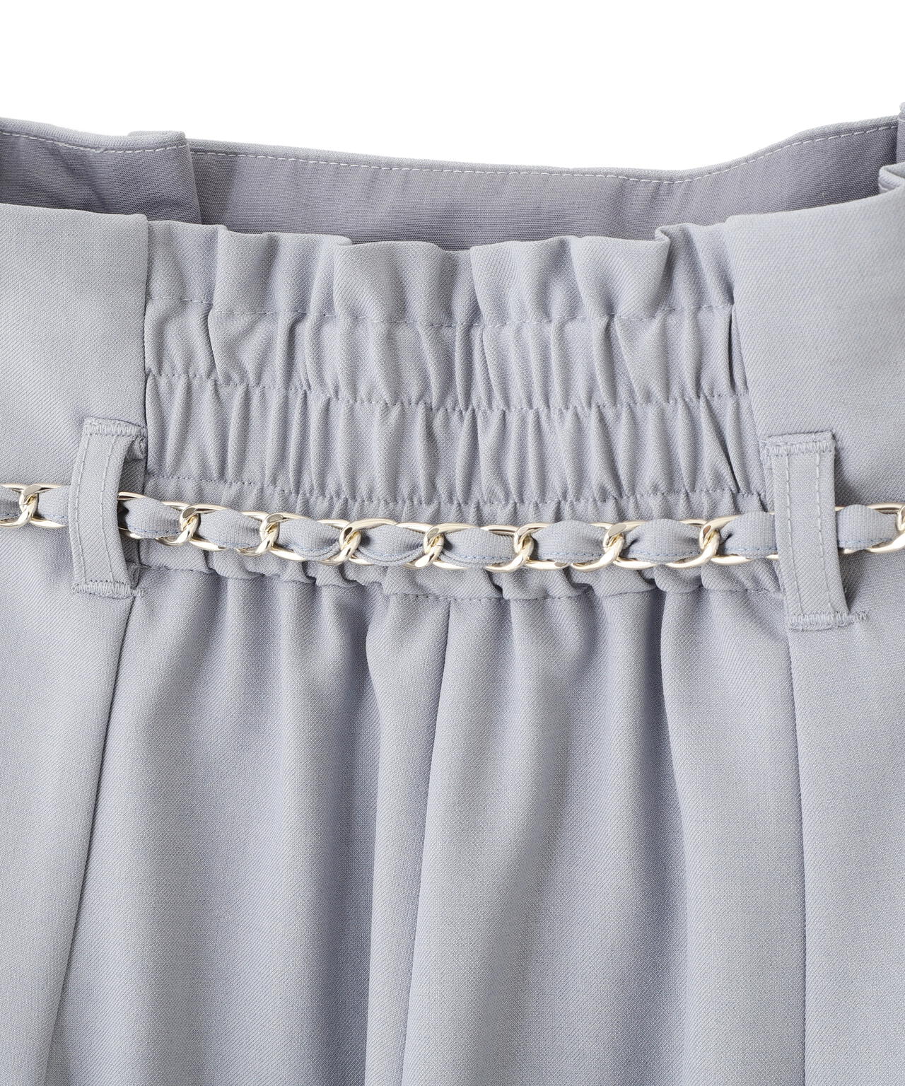 チェーンベルトタックワイドパンツ