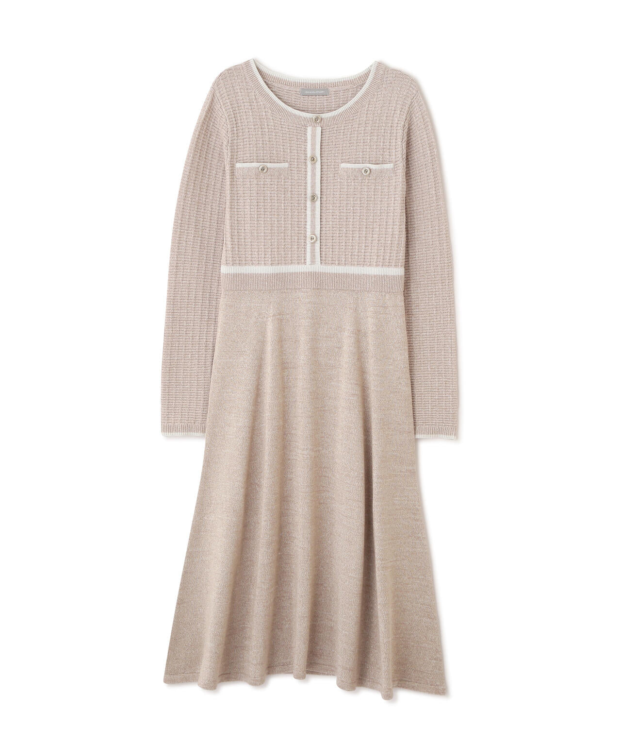 ラメツイード配色ニットワンピース