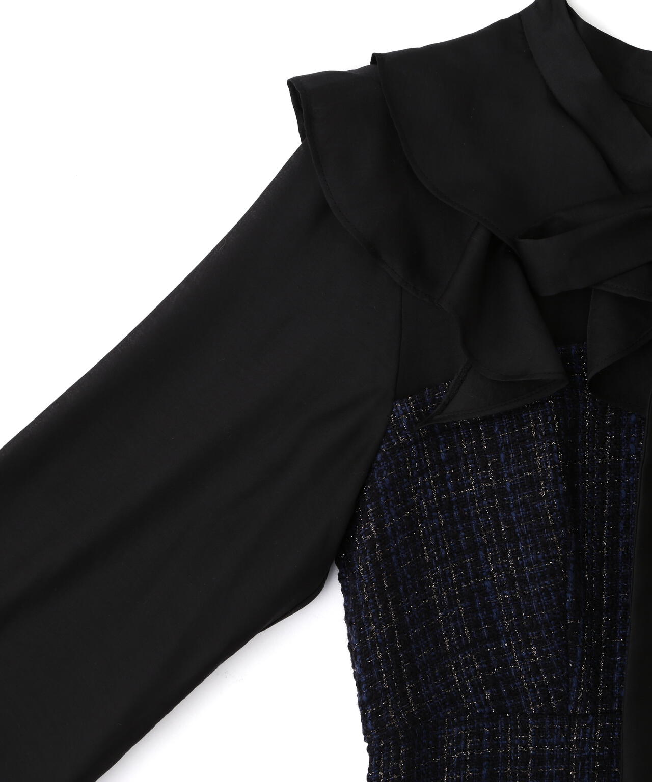 ブラウスドッキングツィードワンピース