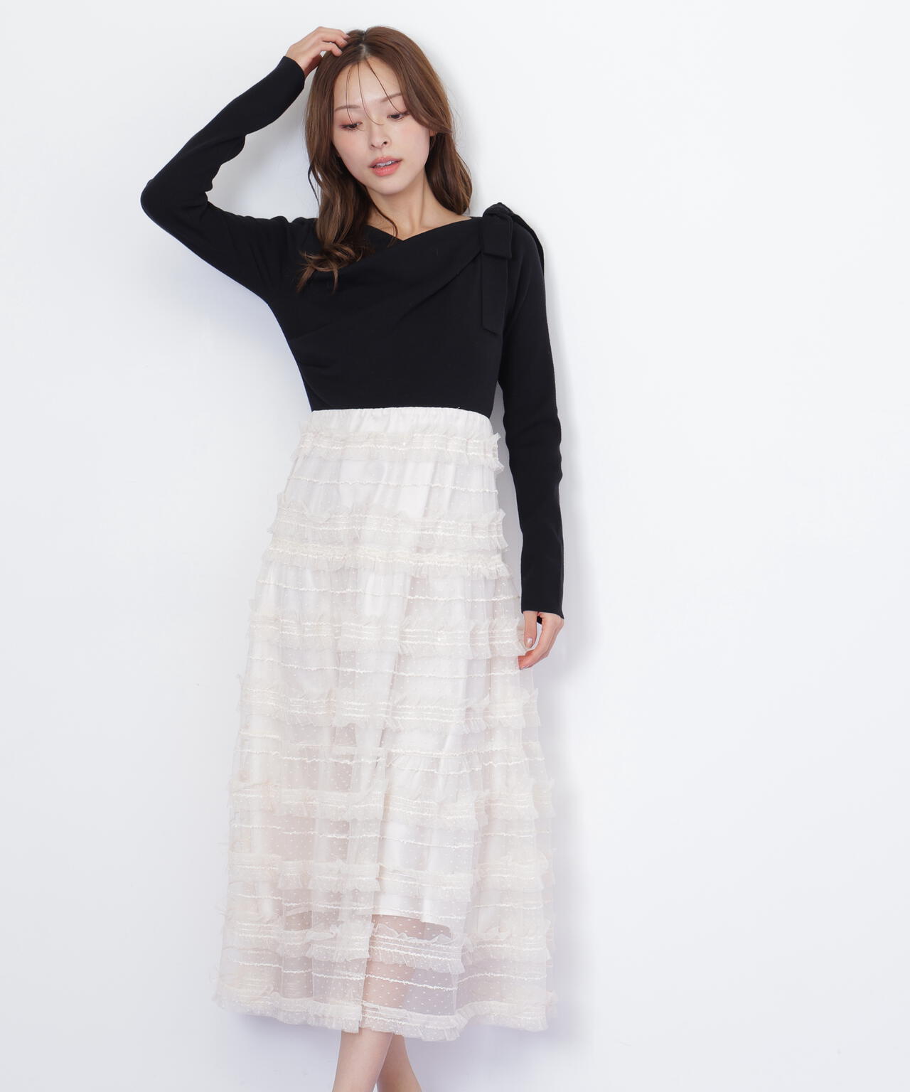 フリルチュールドッキングワンピース