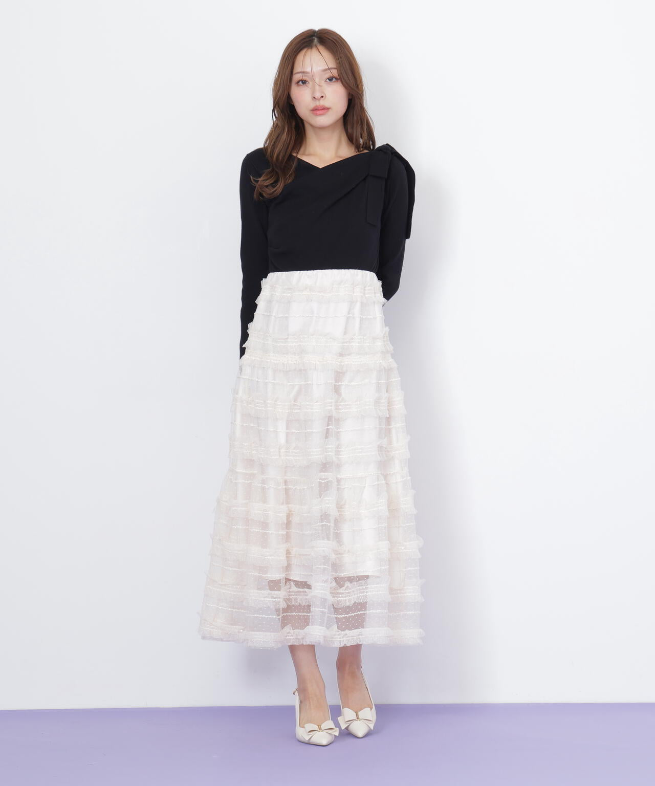 フリルチュールドッキングワンピース