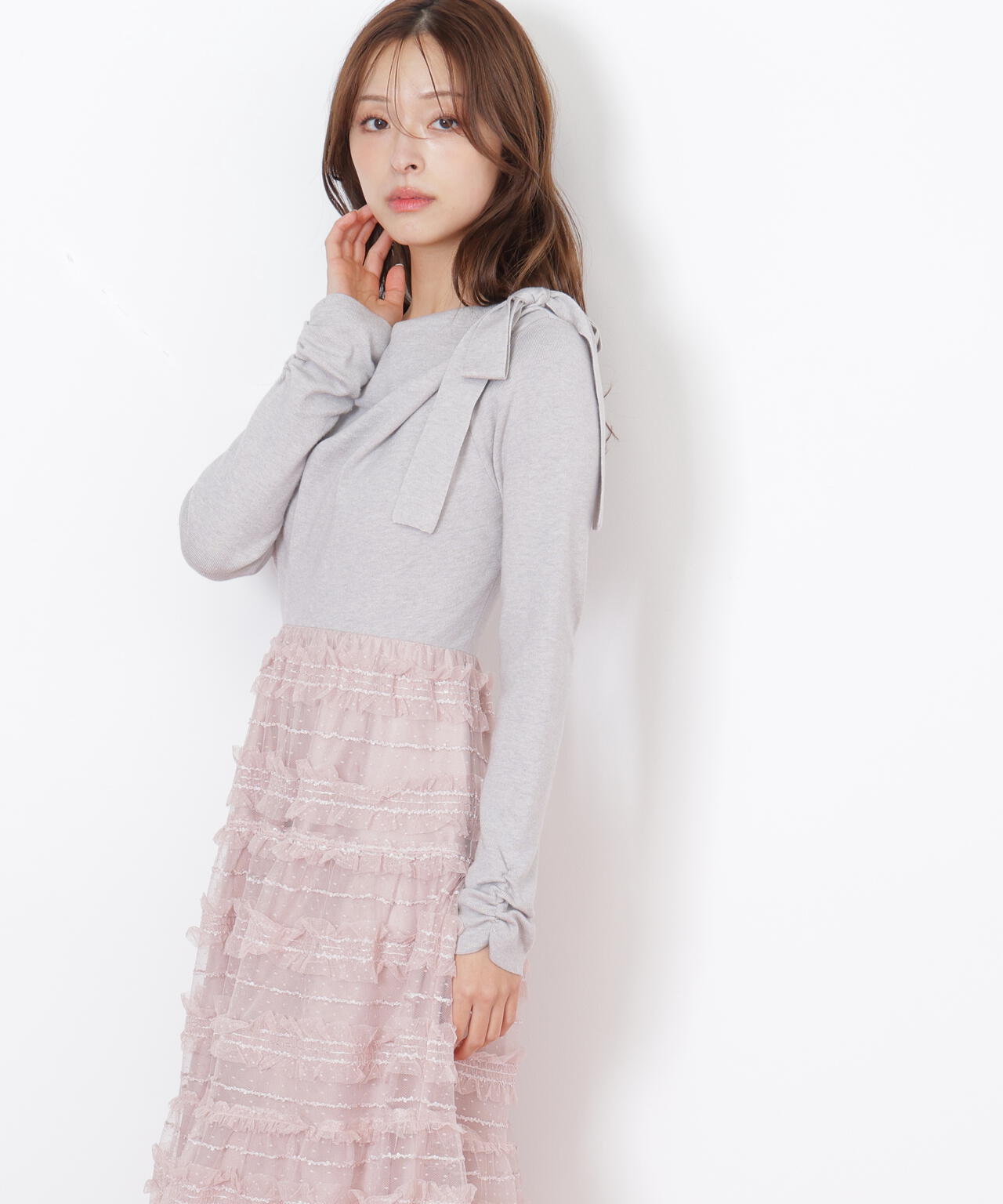 フリルチュールドッキングワンピース