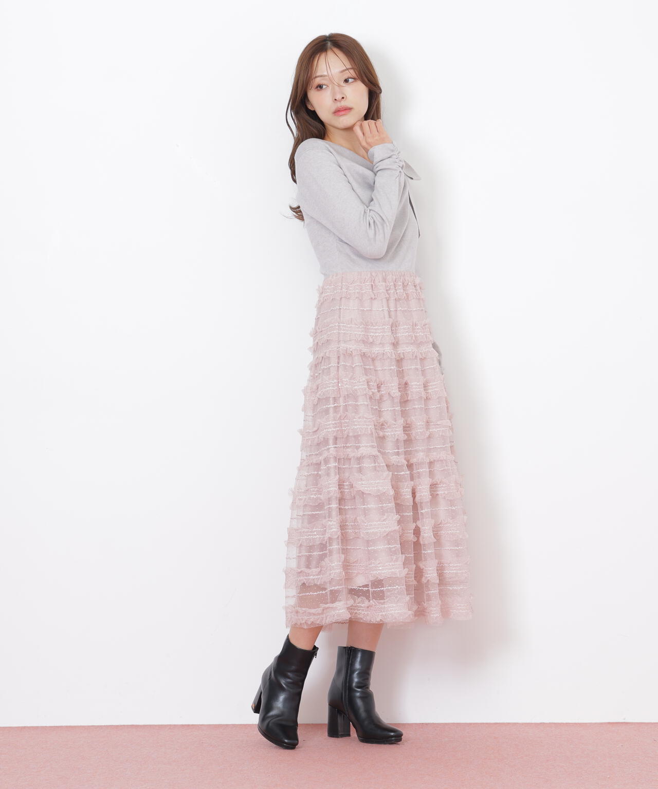 フリルチュールドッキングワンピース