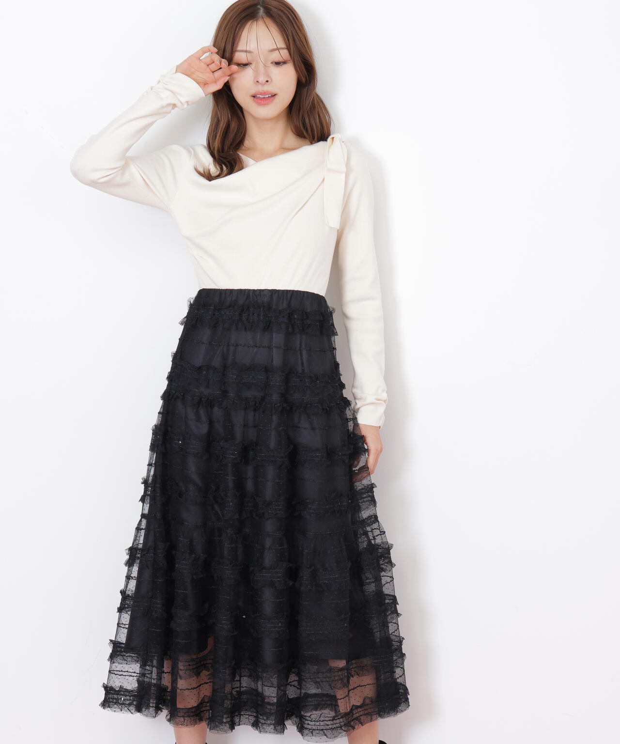 フリルチュールドッキングワンピース