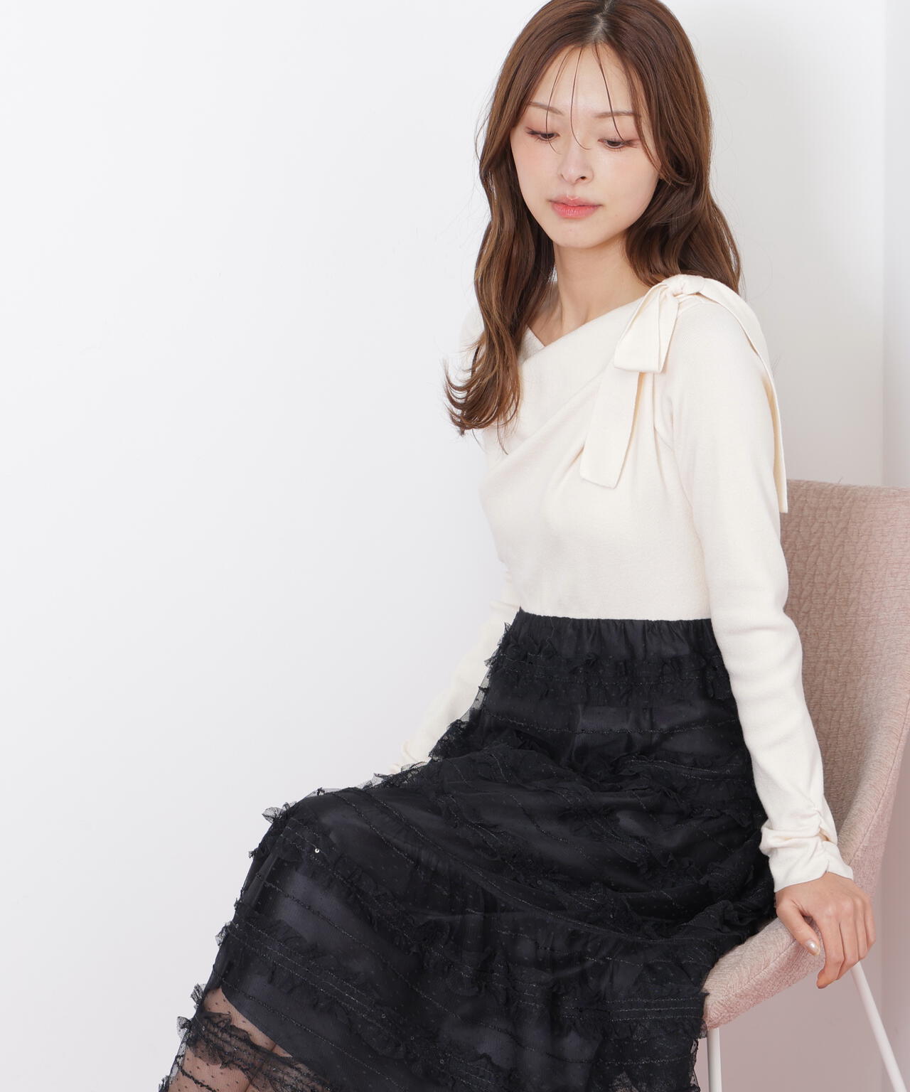 フリルチュールドッキングワンピース