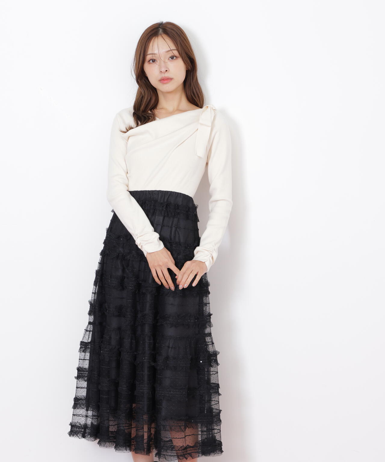 フリルチュールドッキングワンピース