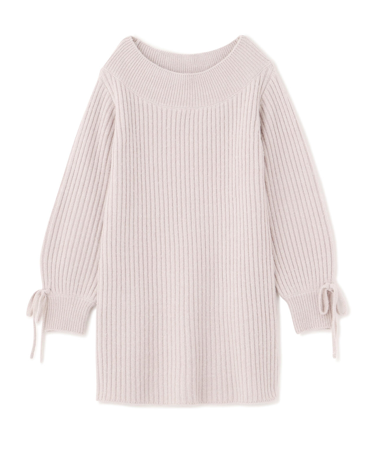 袖リボンニットワンピース