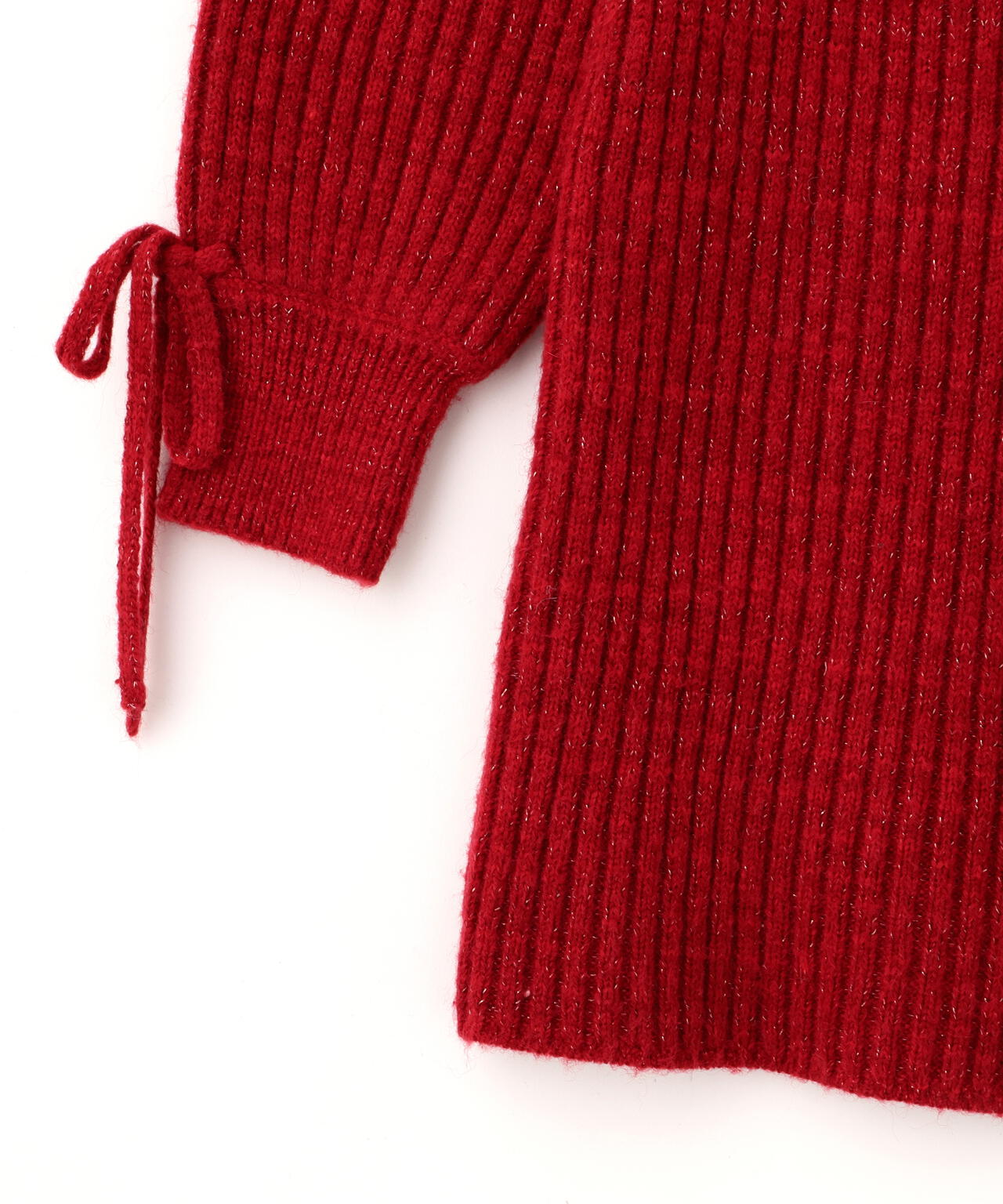 袖リボンニットワンピース