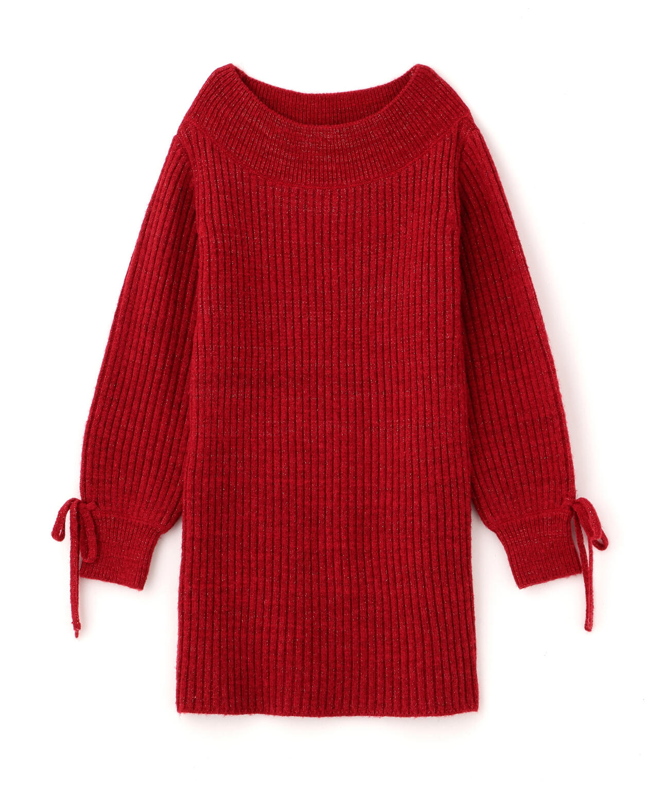 袖リボンニットワンピース