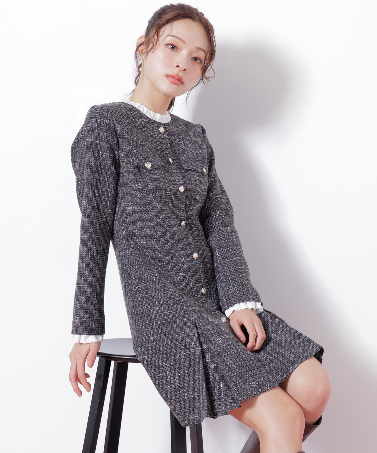 ツィードミニワンピース