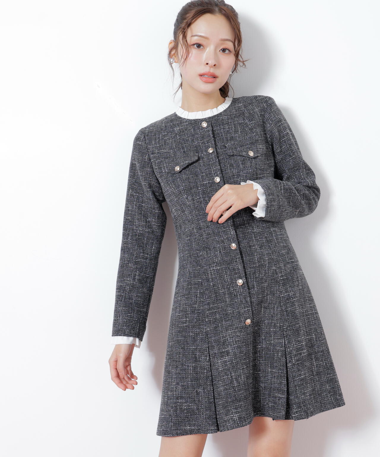 ツィードミニワンピース