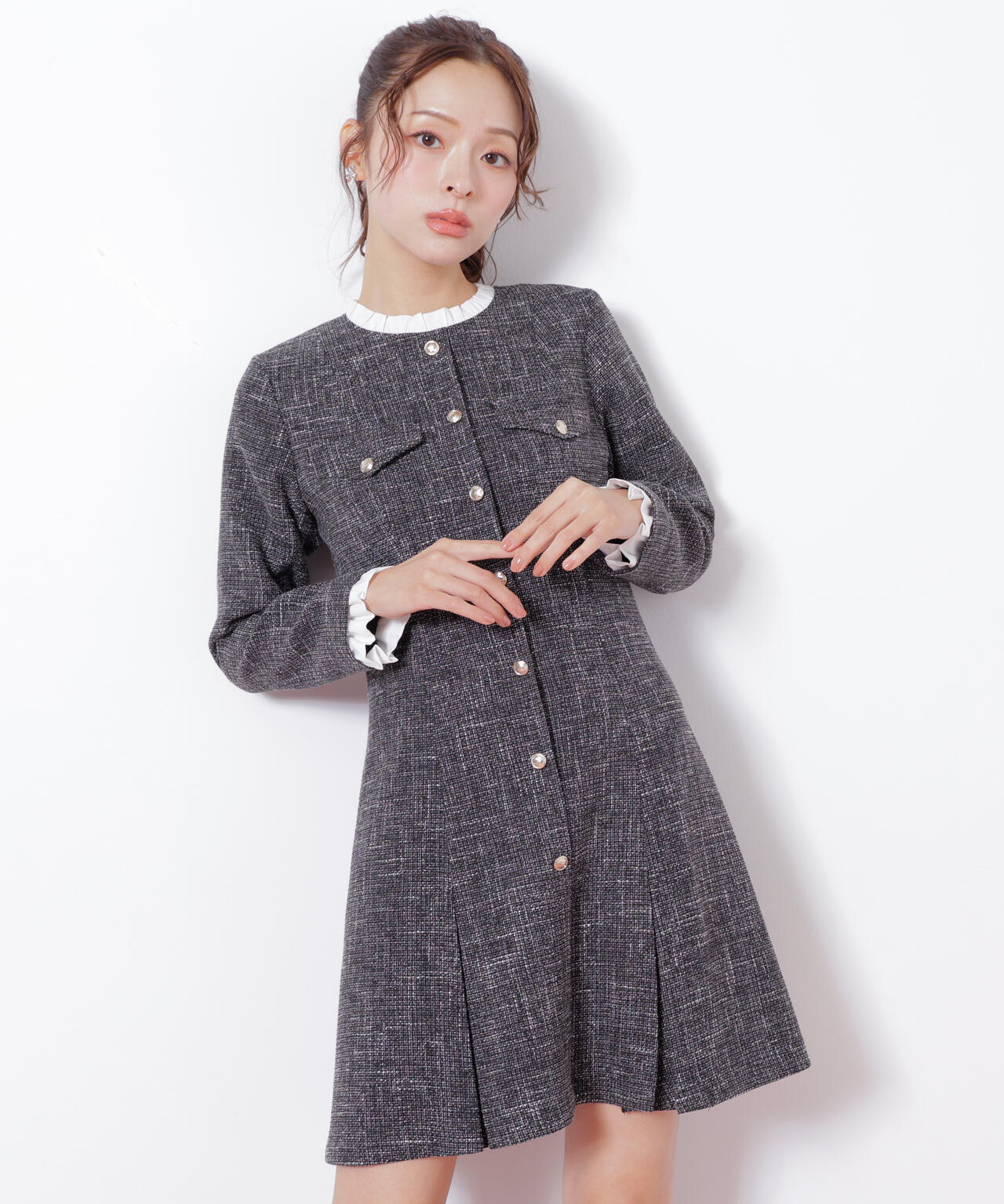 ツィードミニワンピース