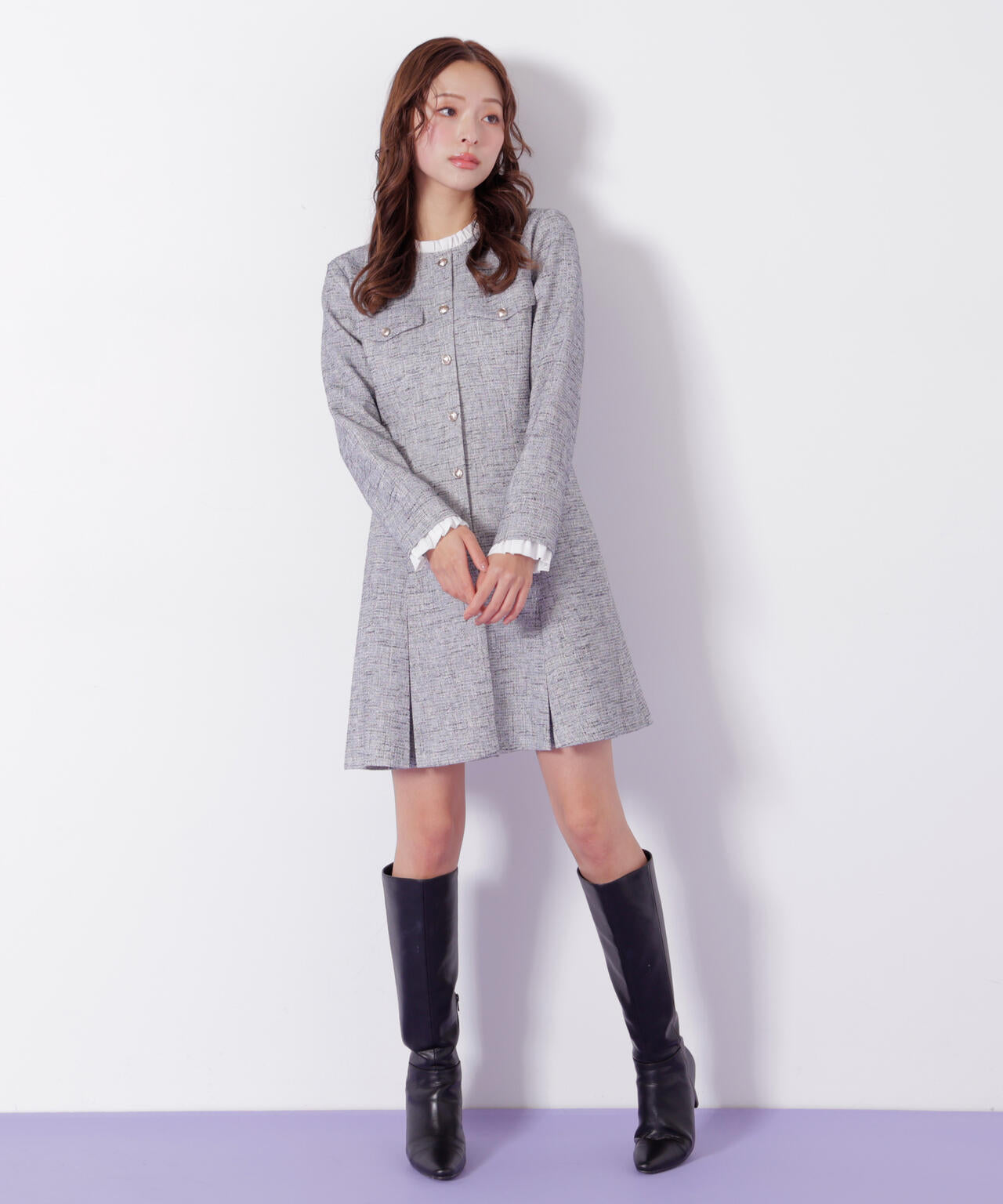 ツィードミニワンピース