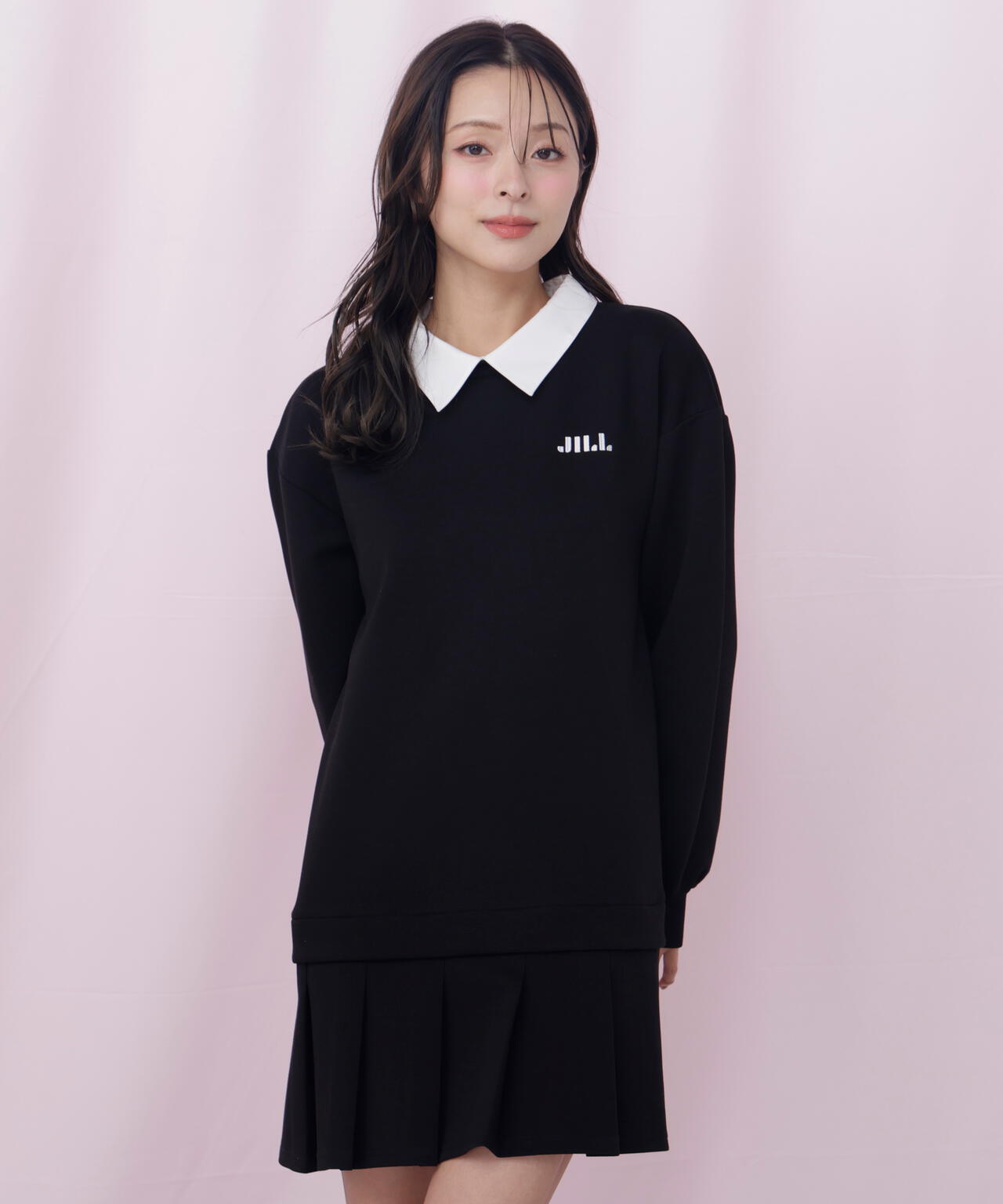 スウェットプリーツミニワンピース