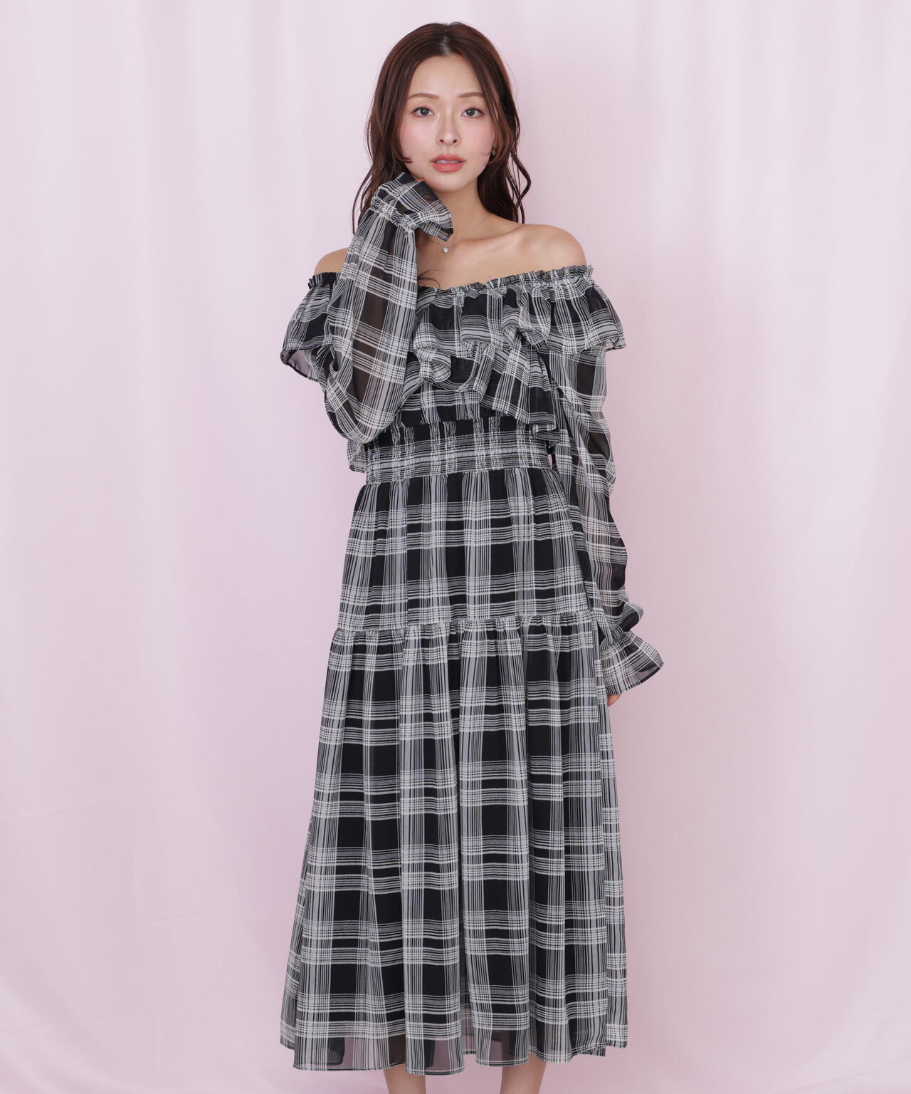 クロスフリルワンピース