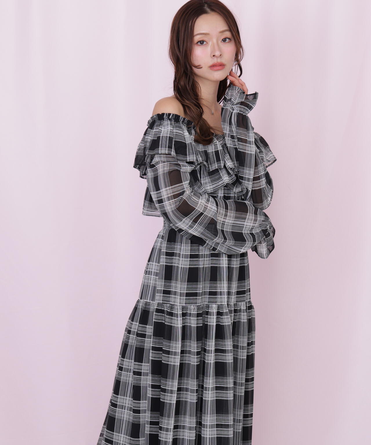 クロスフリルワンピース