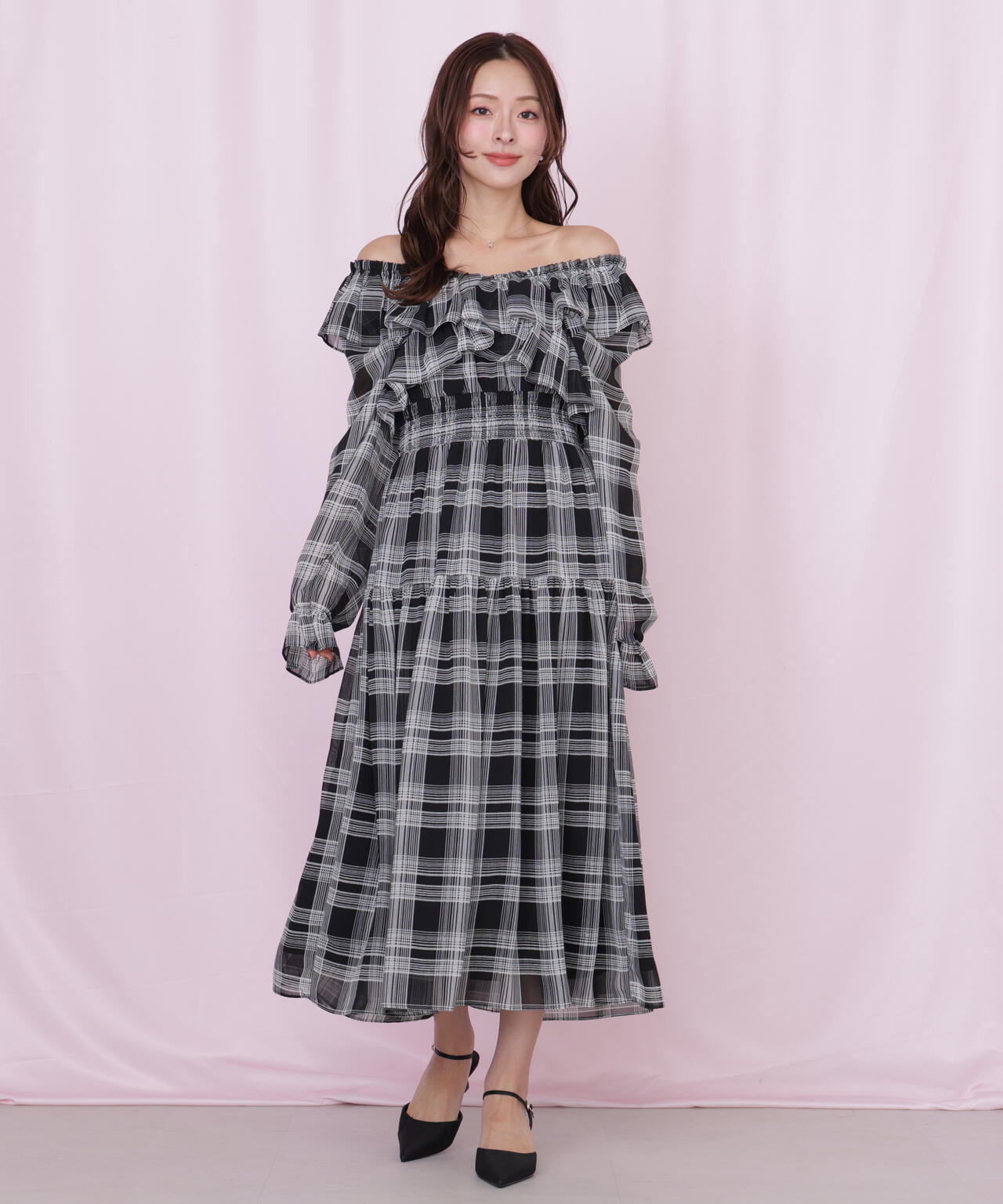 クロスフリルワンピース