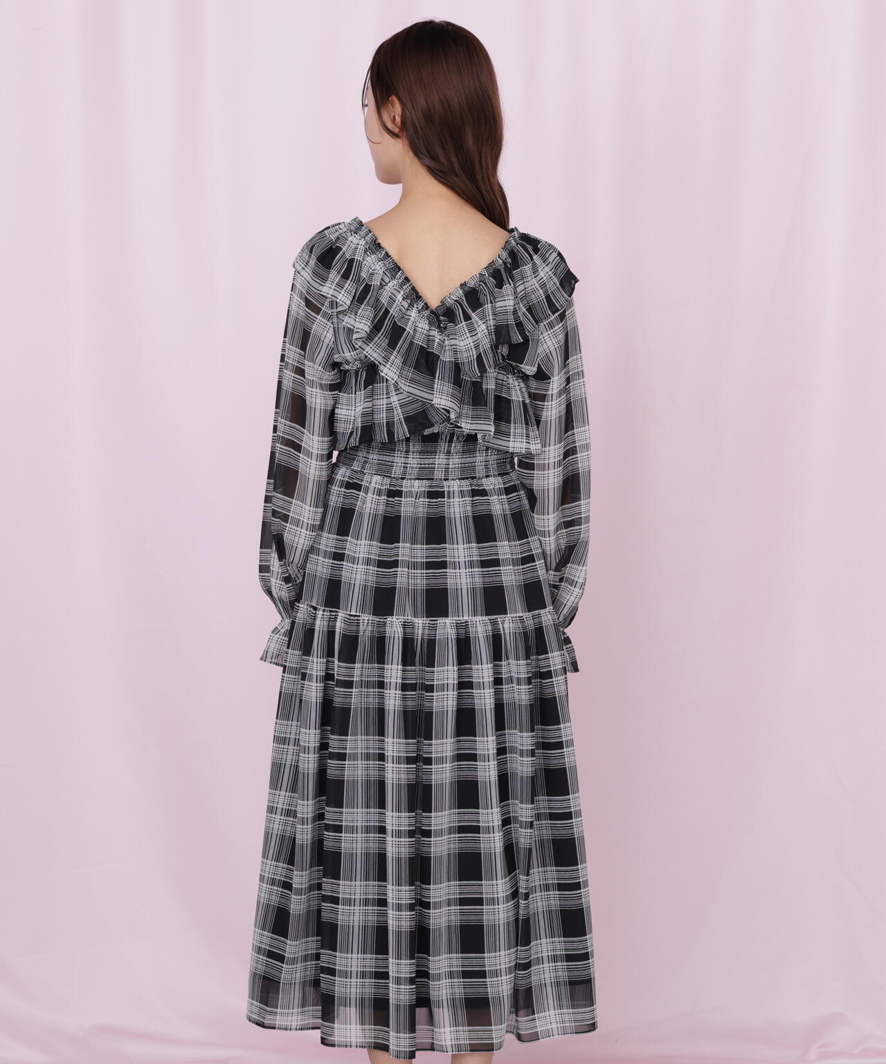 クロスフリルワンピース