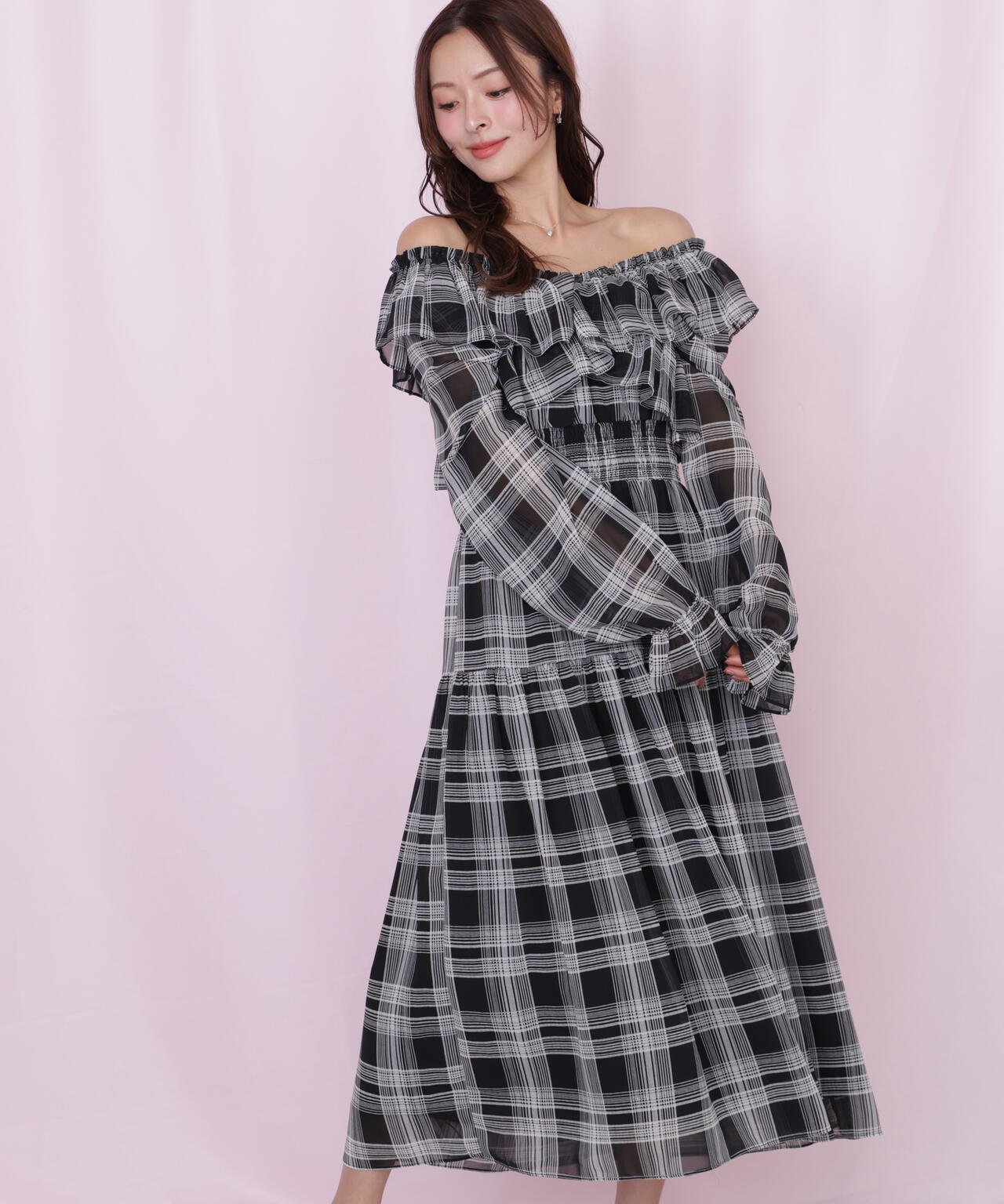 クロスフリルワンピース