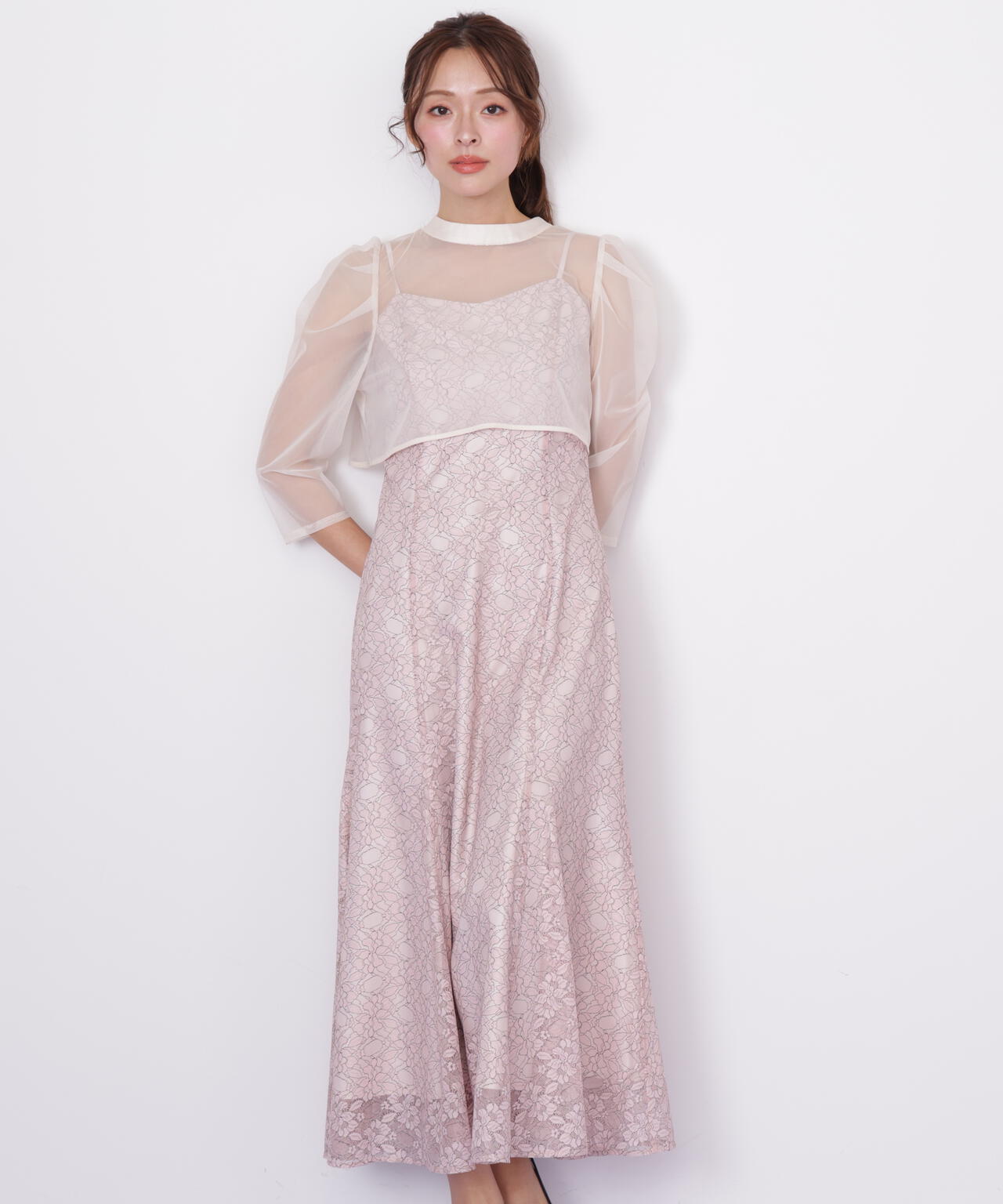 レイヤードレースキャミワンピース