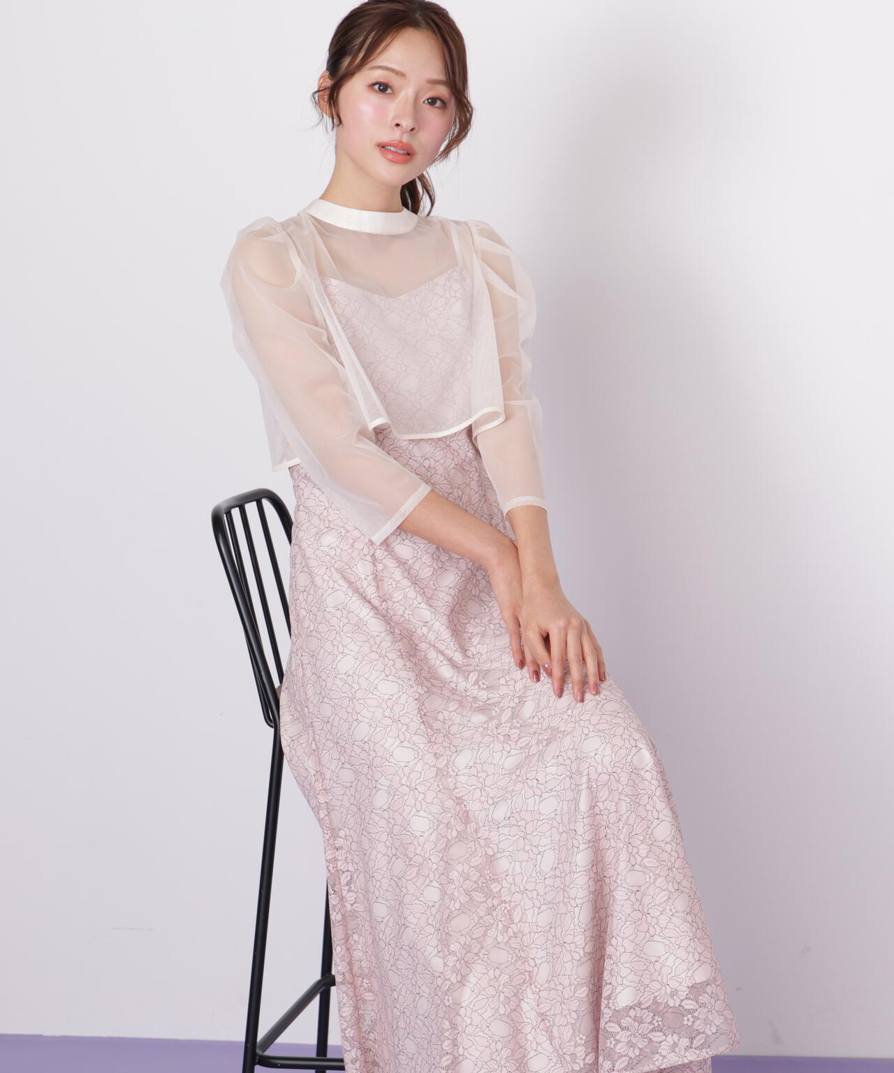 レイヤードレースキャミワンピース