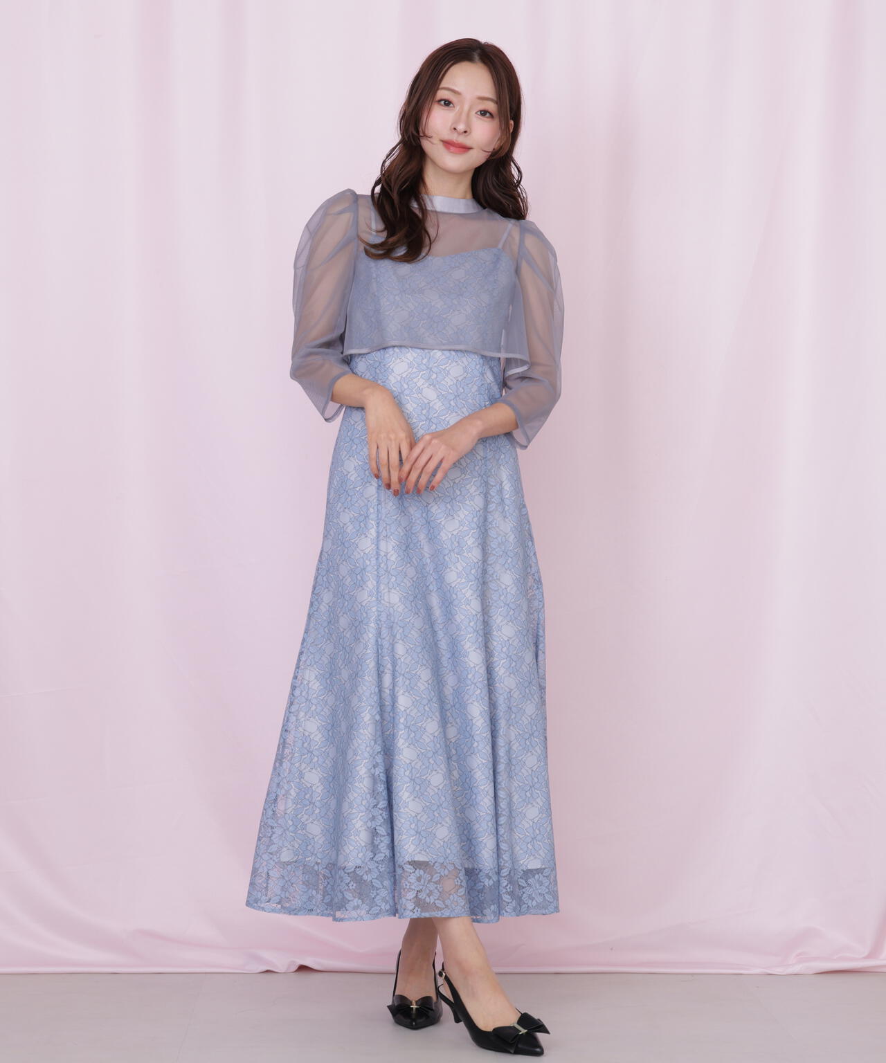 レイヤードレースキャミワンピース