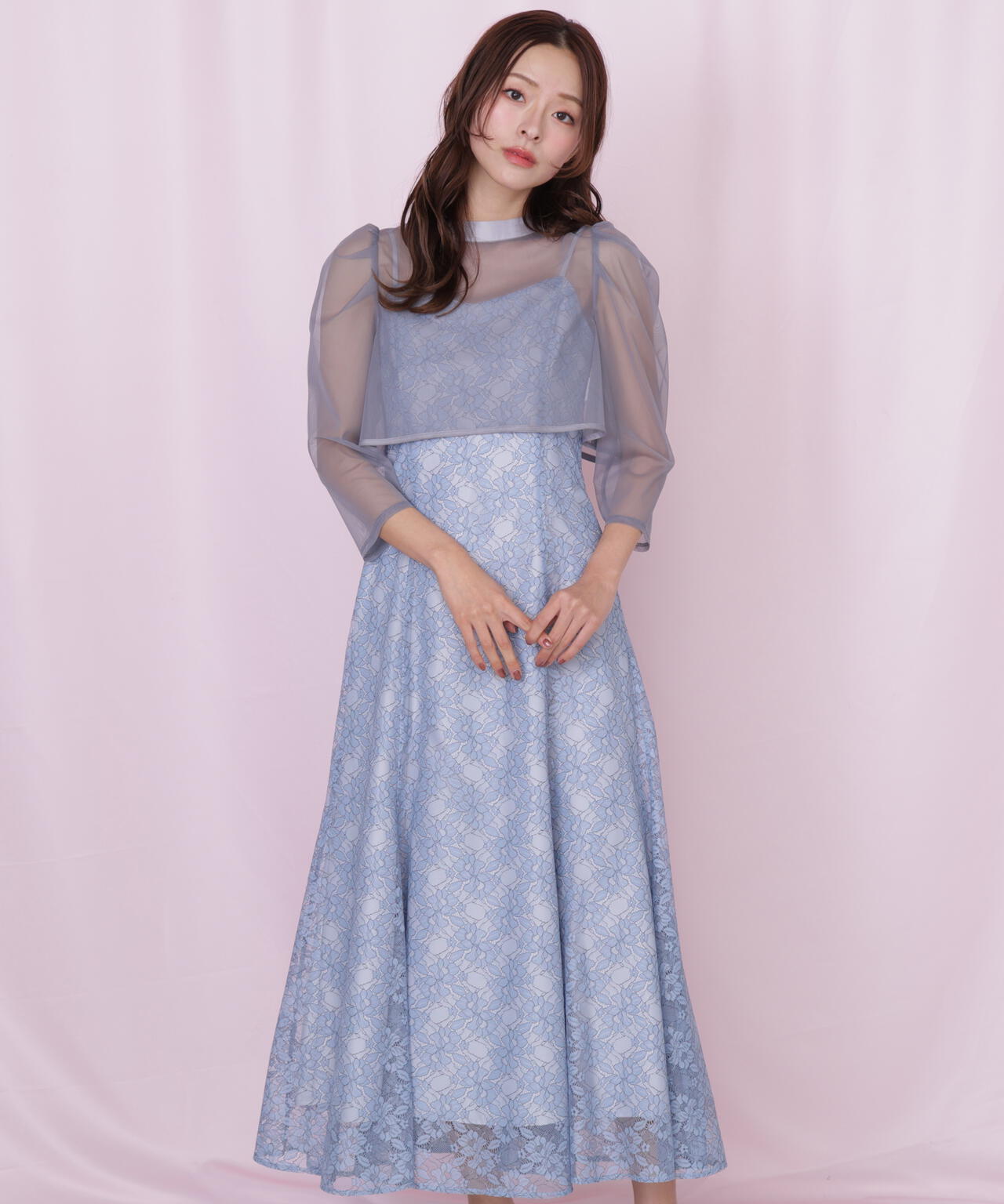 レイヤードレースキャミワンピース