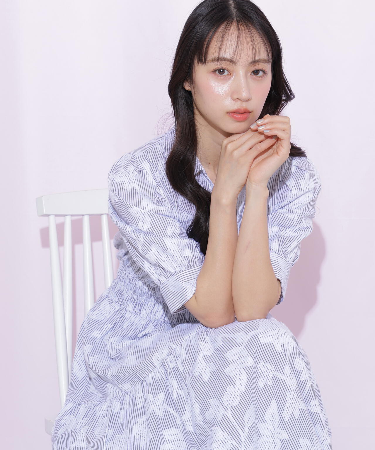 ストライプジャガードシャツワンピース