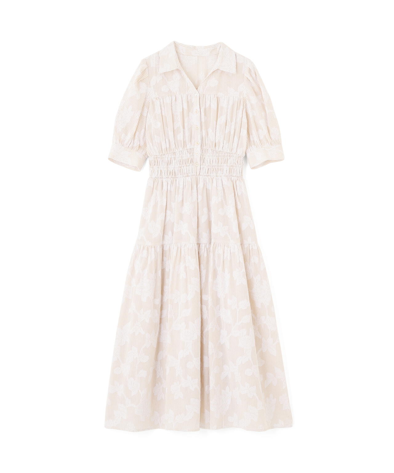 ストライプジャガードシャツワンピース