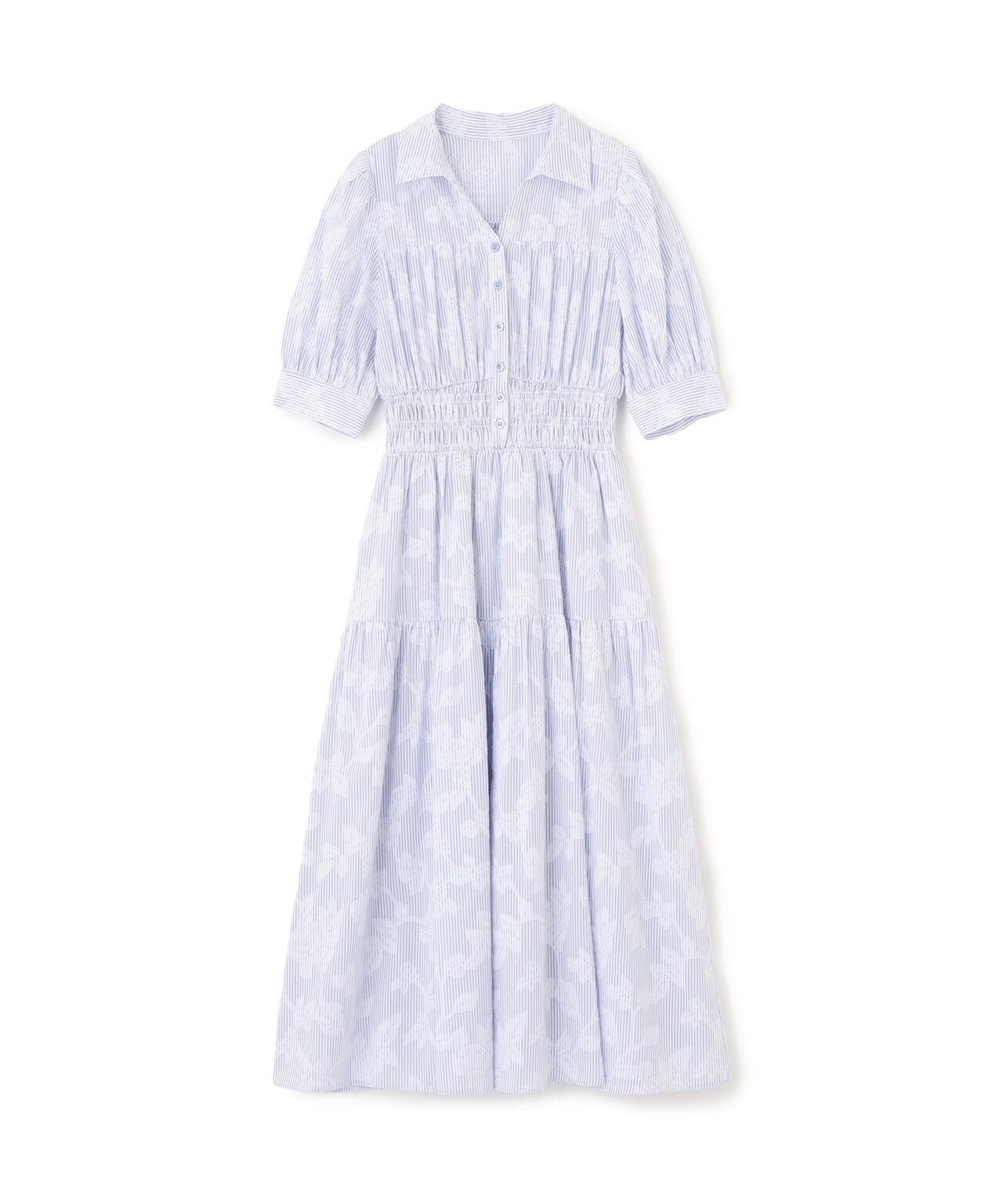 ストライプジャガードシャツワンピース