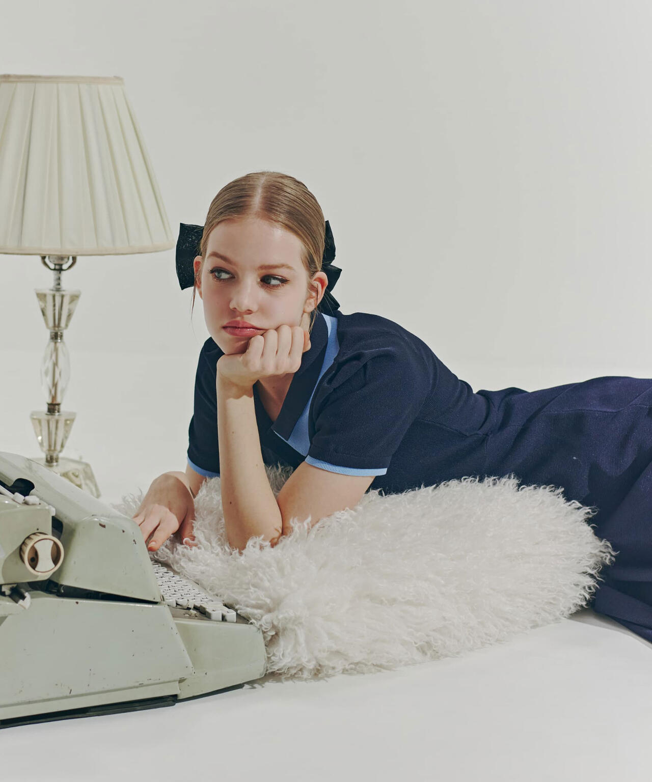 ダブル襟半袖ポロシャツワンピース