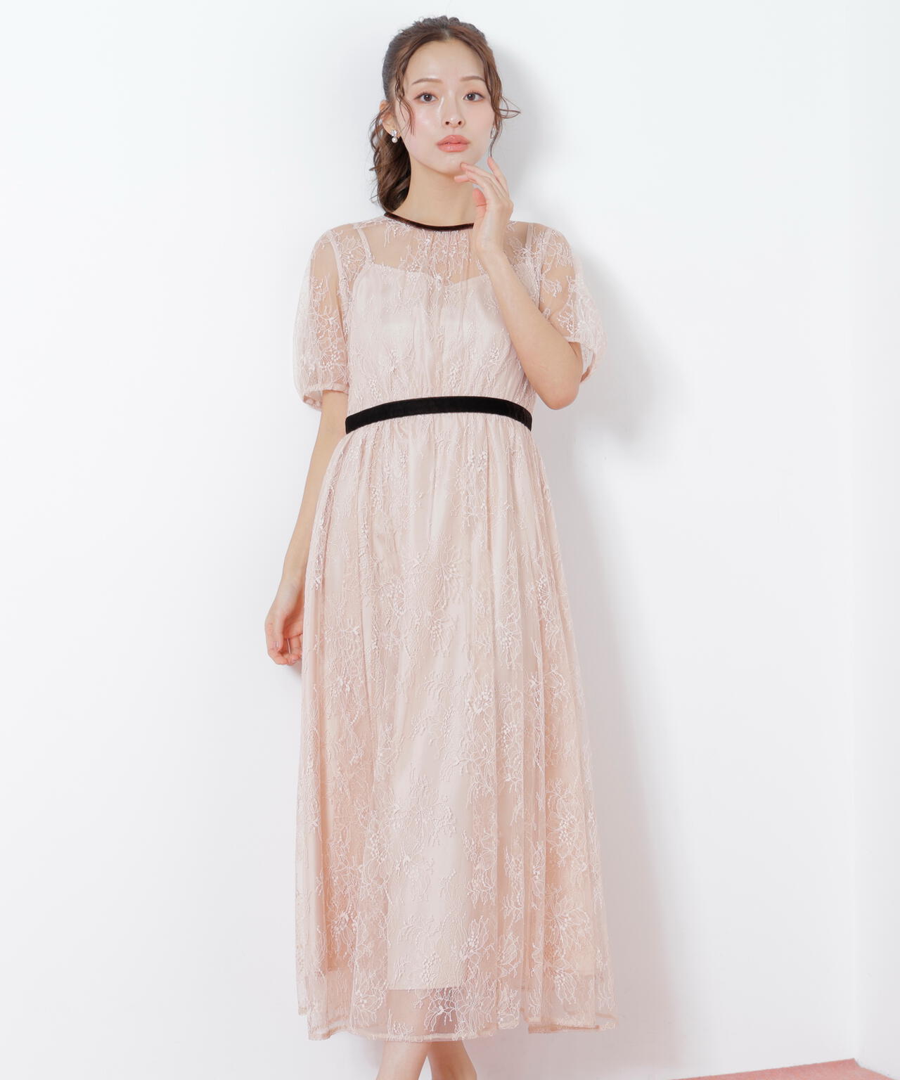 ベロアリボンシアーワンピース