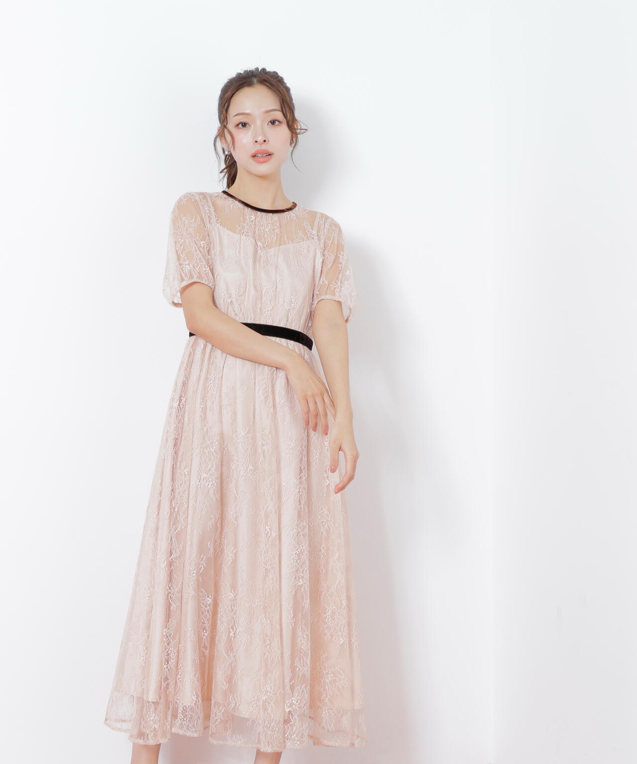 ベロアリボンシアーワンピース