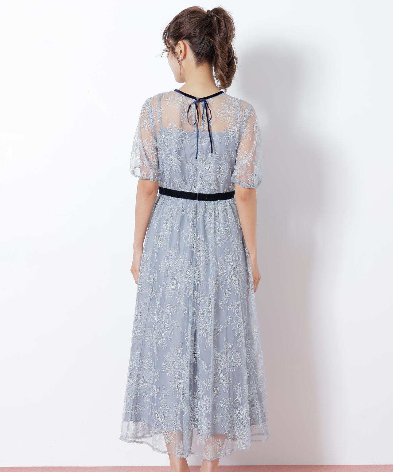 ベロアリボンシアーワンピース