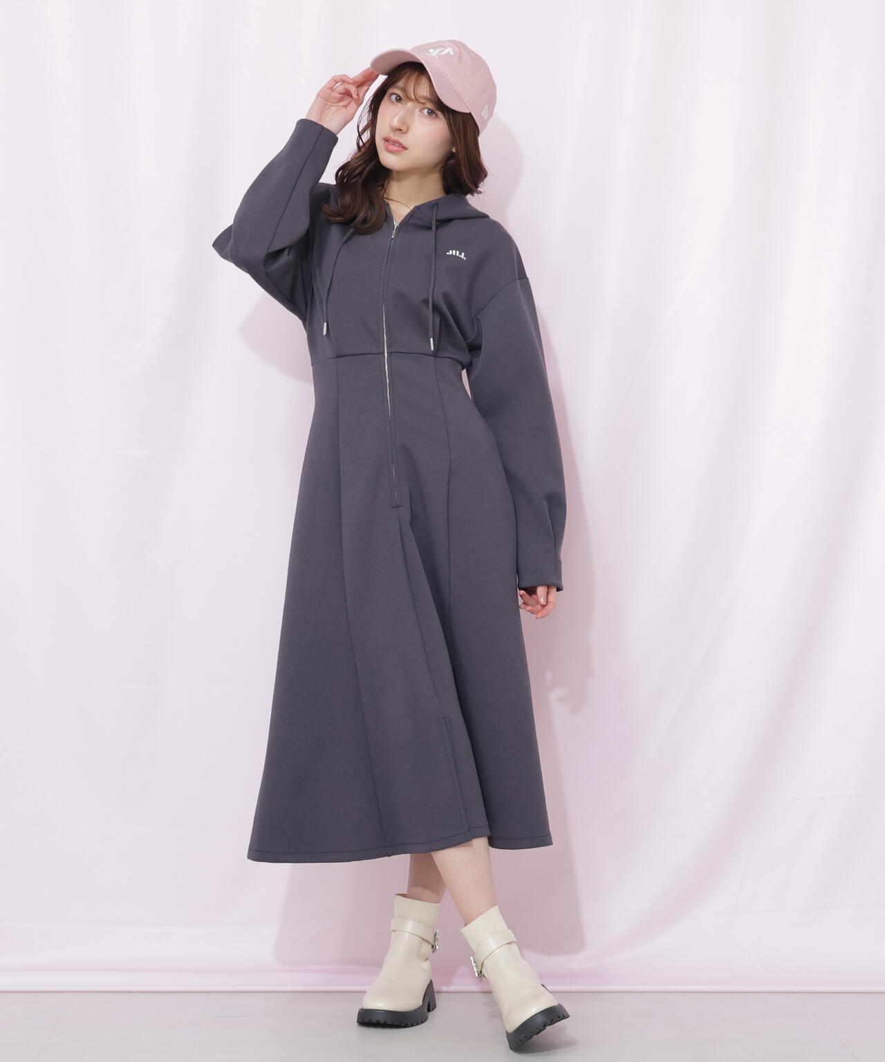 ダイバーフーディーロングワンピース