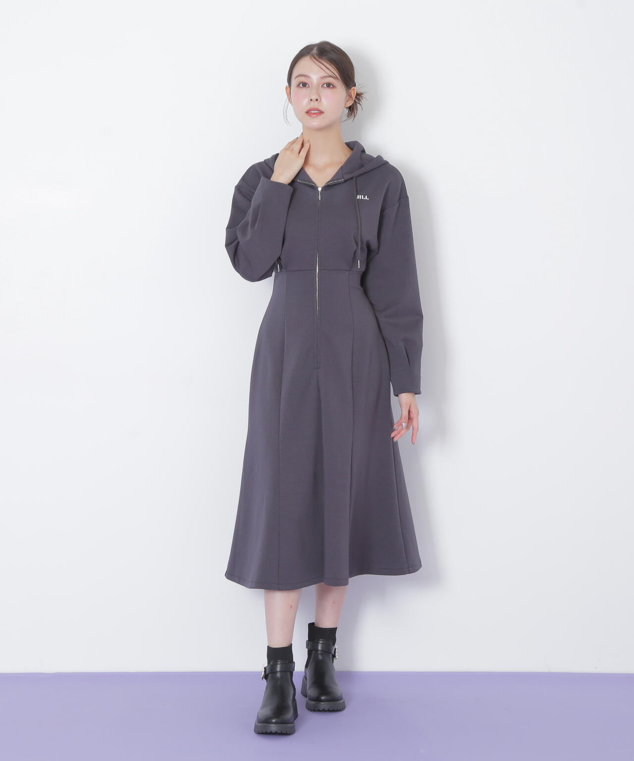 ダイバーフーディーロングワンピース