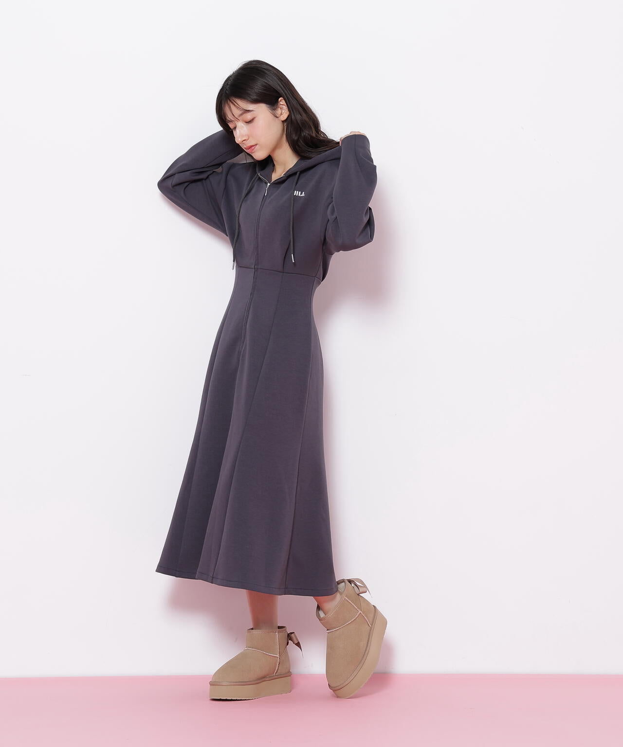 ダイバーフーディーロングワンピース