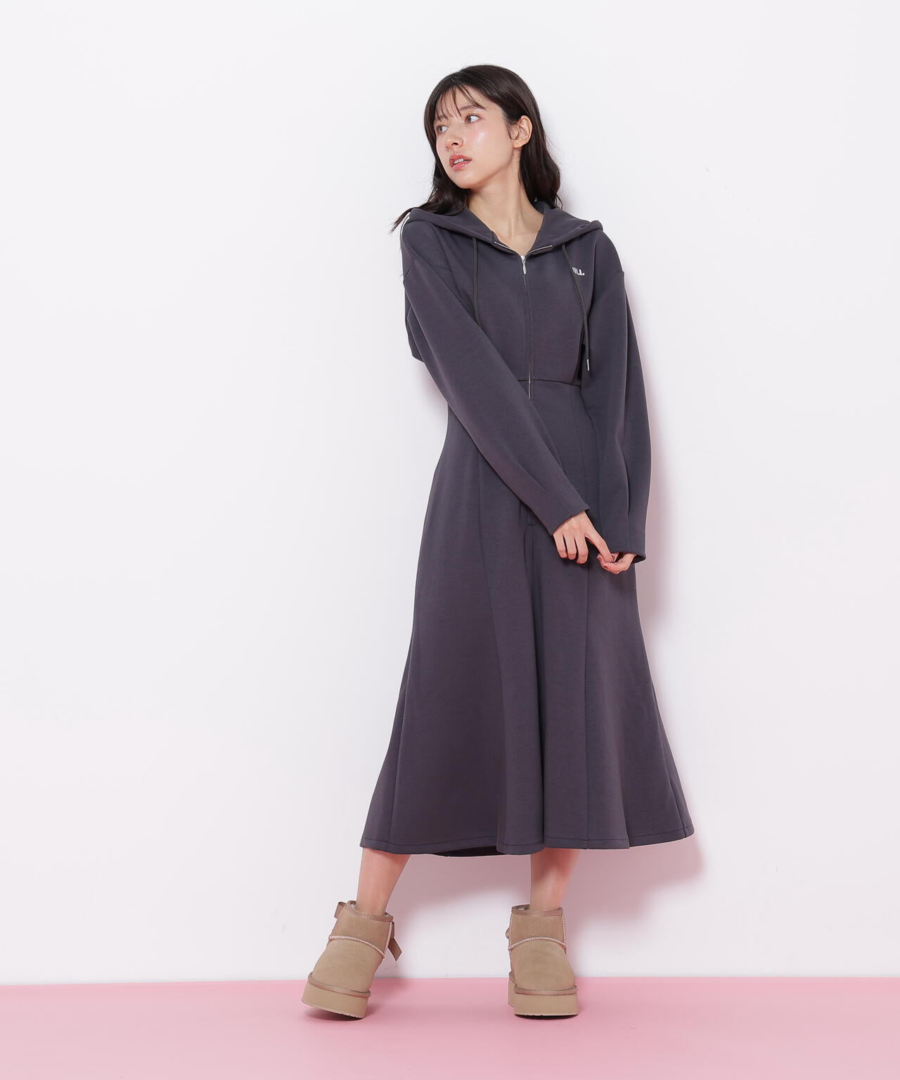 ダイバーフーディーロングワンピース
