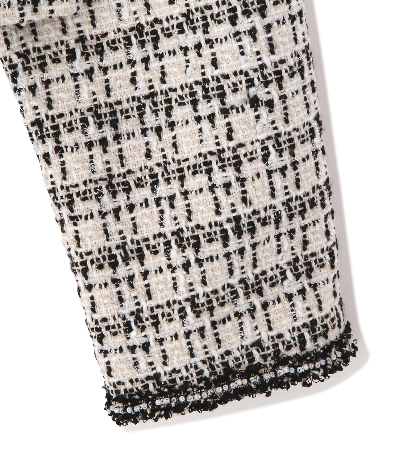 ビジューブレード付きツイードジャケット