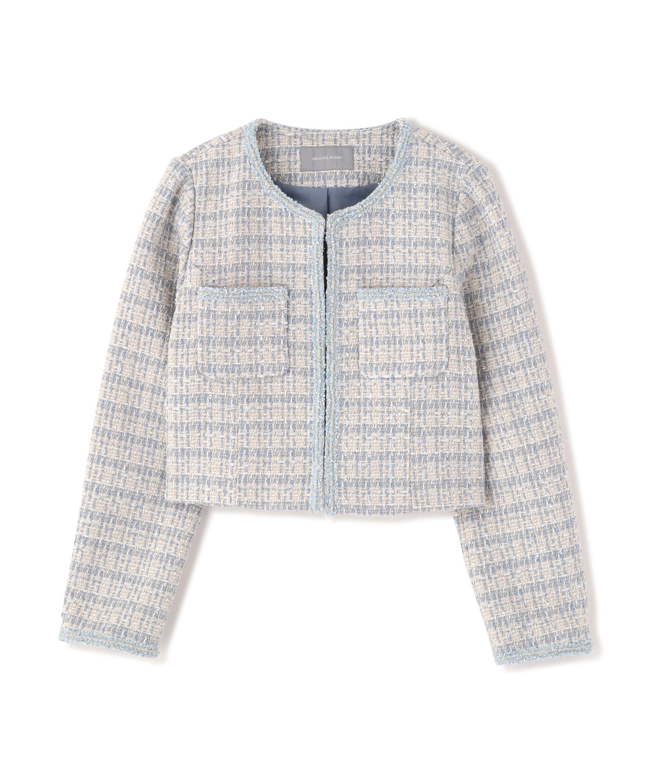 ビジューブレード付きツイードジャケット