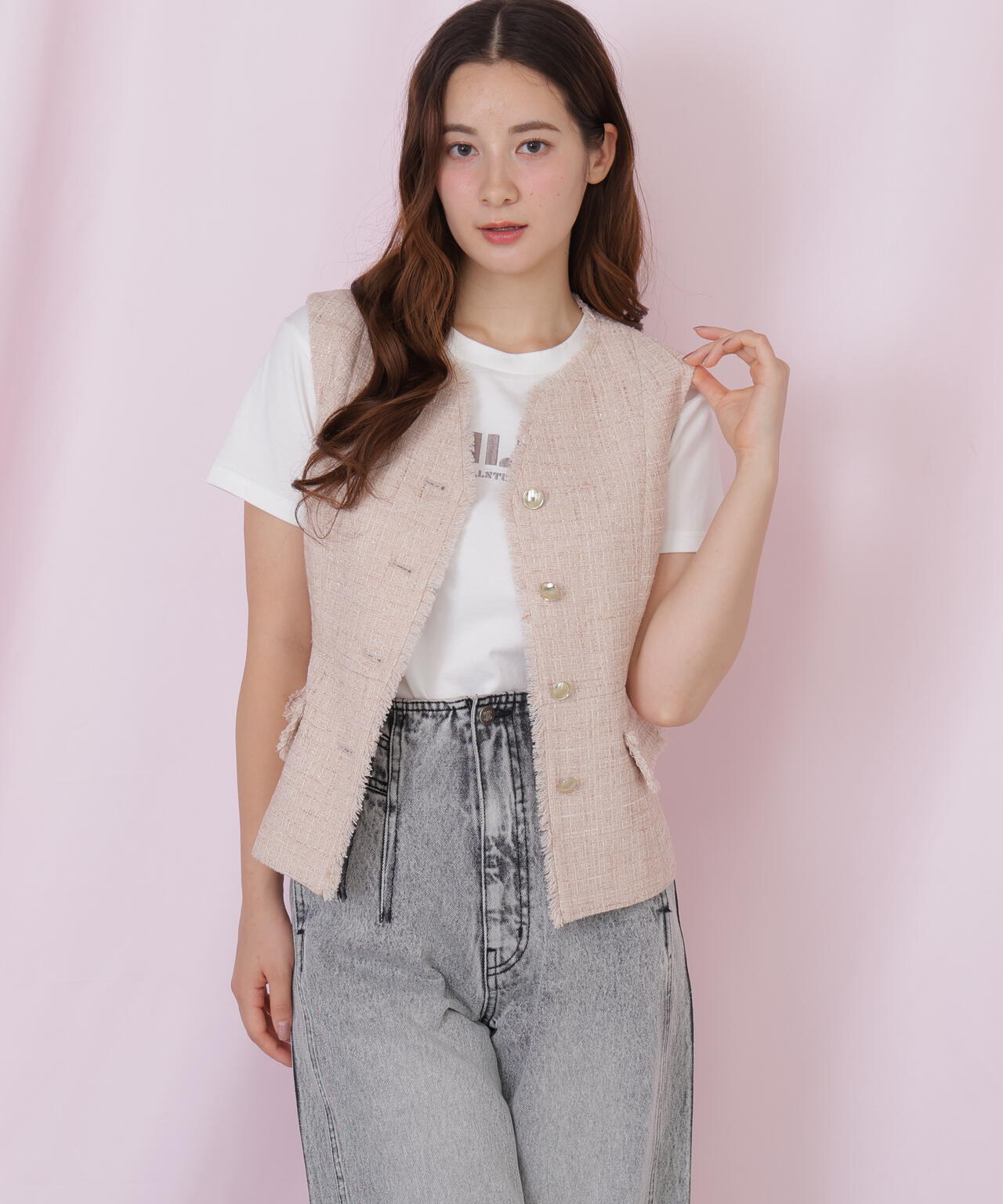 ベルト付きツィードジレ