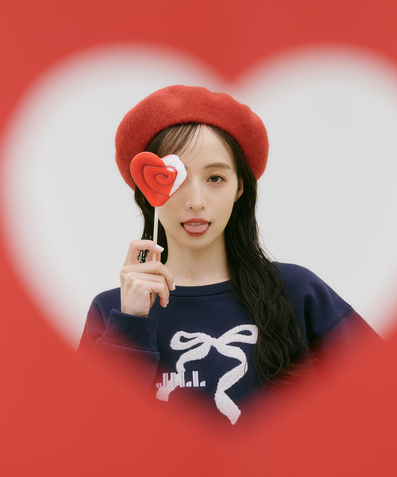 サガラ刺繍リボンロゴスウェット