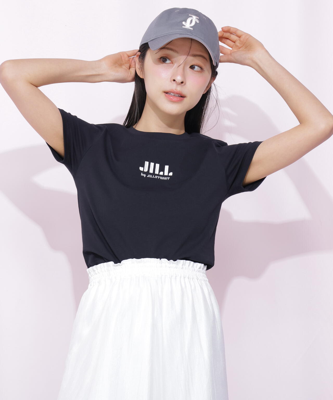 ショート丈刺繍ロゴTシャツオーガニックコットン