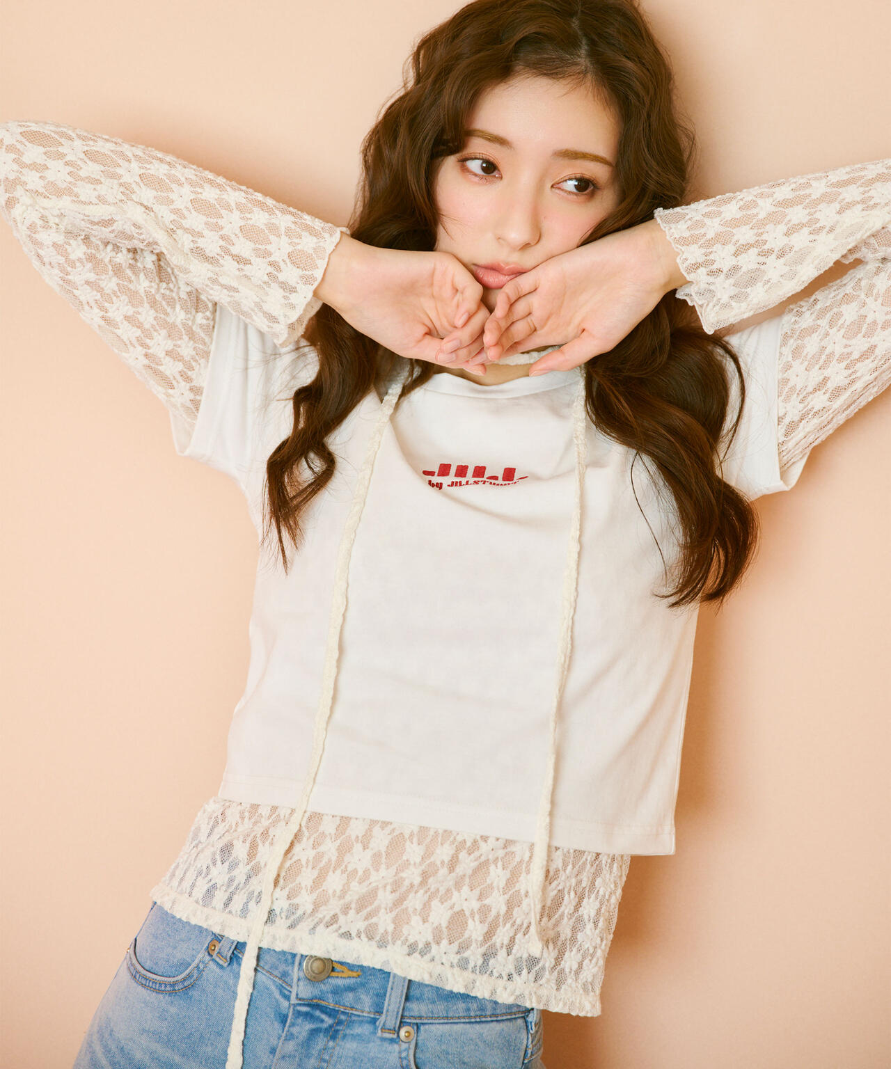 ショート丈刺繍ロゴTシャツオーガニックコットン