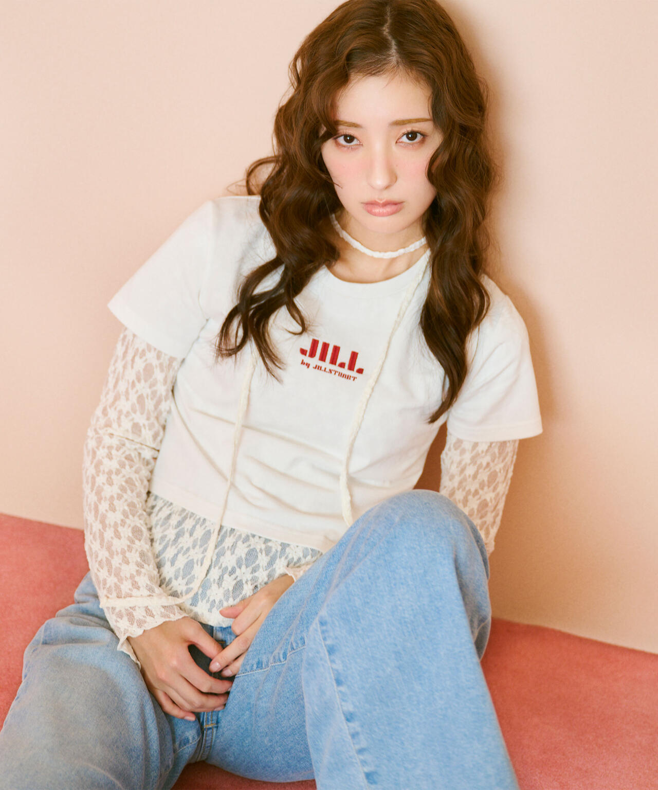 ショート丈刺繍ロゴTシャツオーガニックコットン