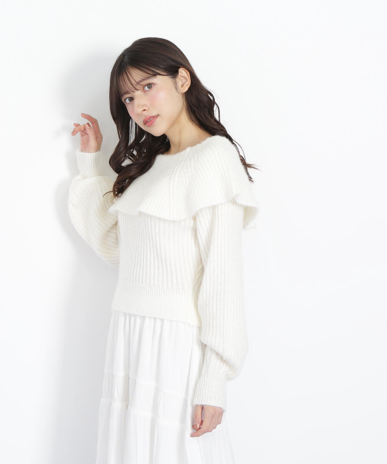 ふわふわケープニット